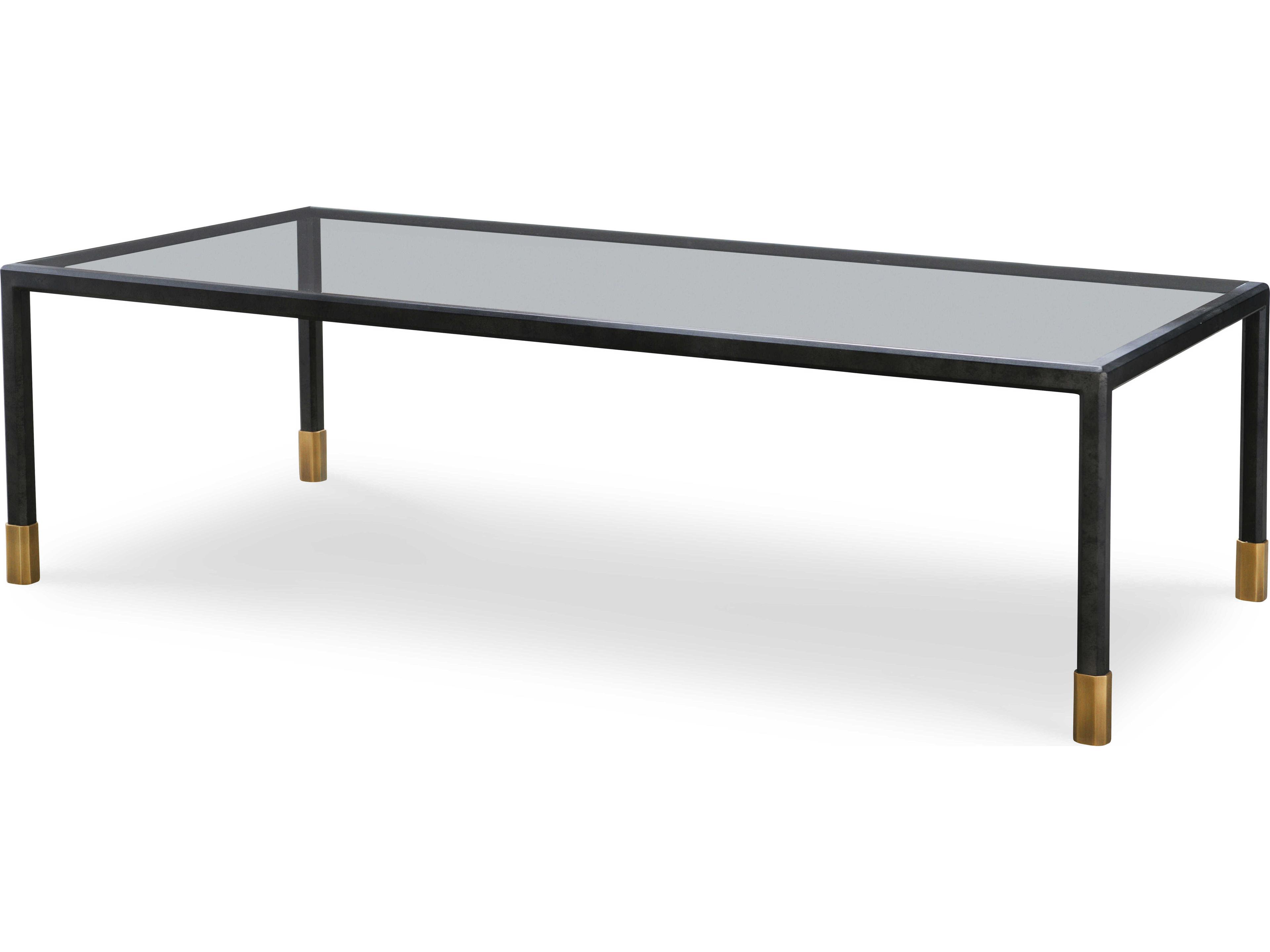 Thomas O'Brien Jennings Rectangular Glass Bronze Coffee Table
