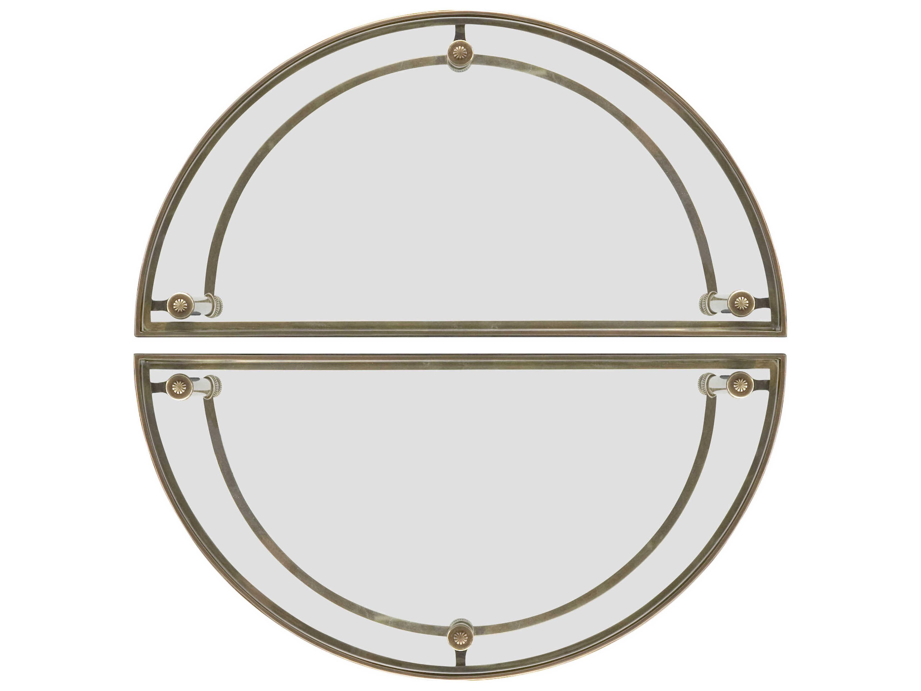 Century Furniture Thomas Obrien Demilune Glass Dark Antique Brass End Table