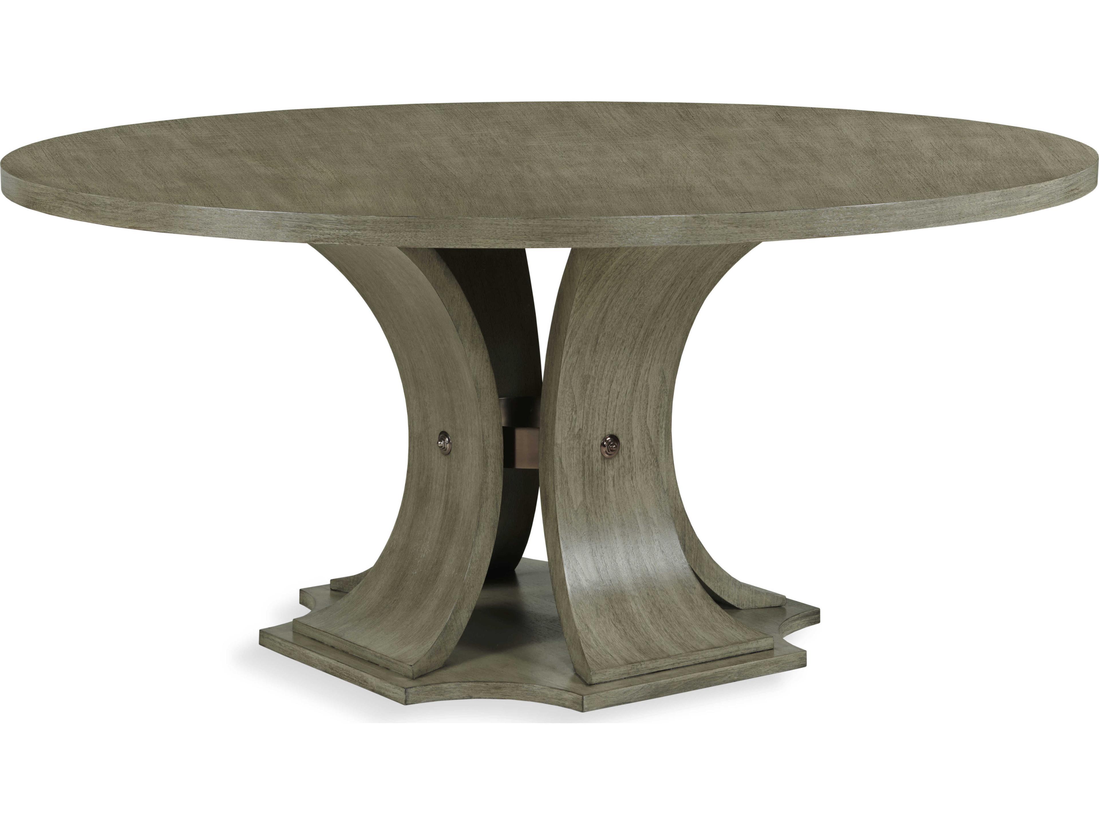 Citation Sanford Round Wood Greige Dining Table