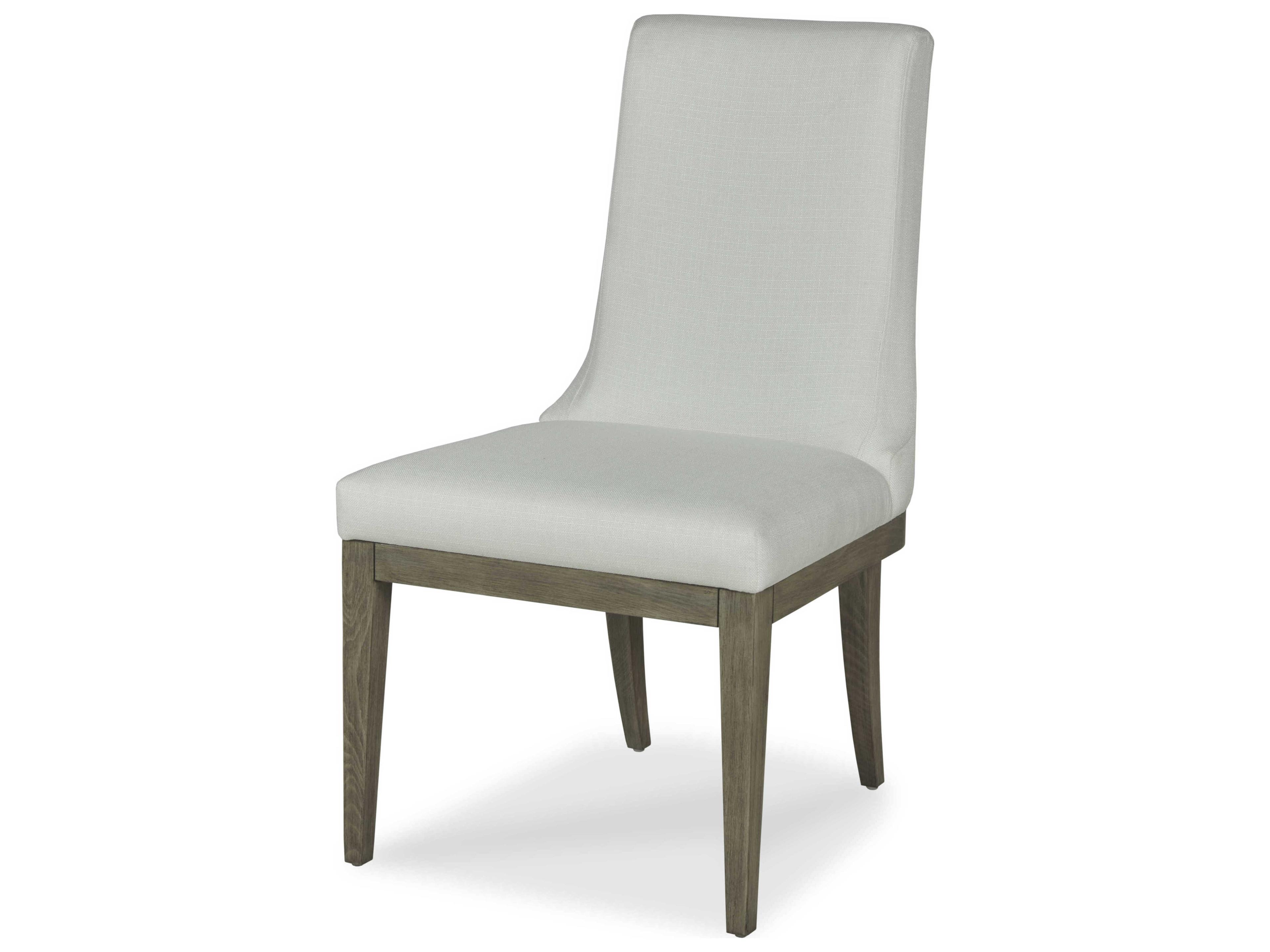 Citation Marten Walnut Wood White Upholstered Side Dining Chair