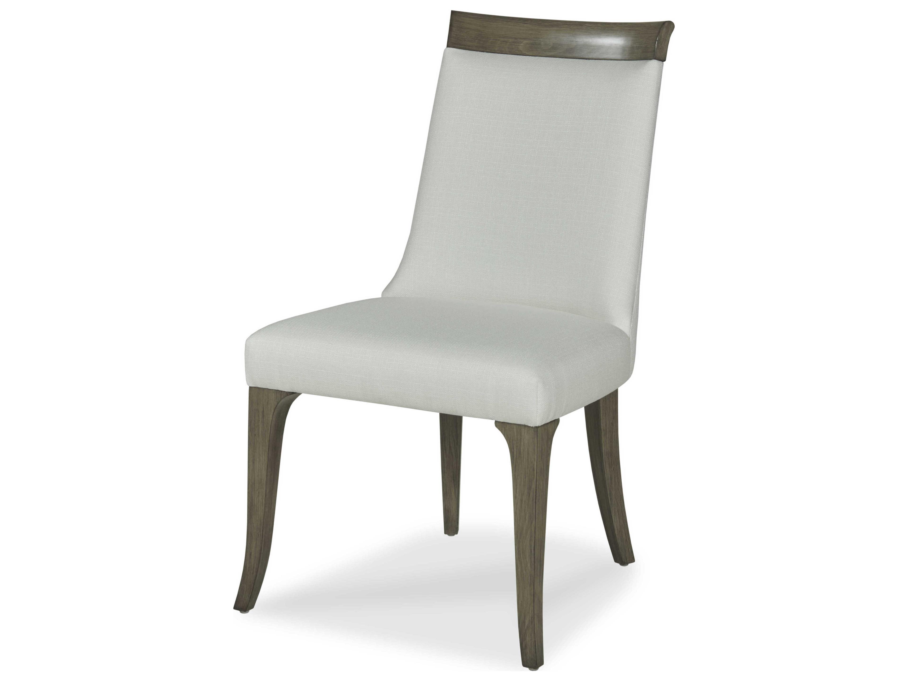 Citation Mira Walnut Wood White Upholstered Side Dining Chair