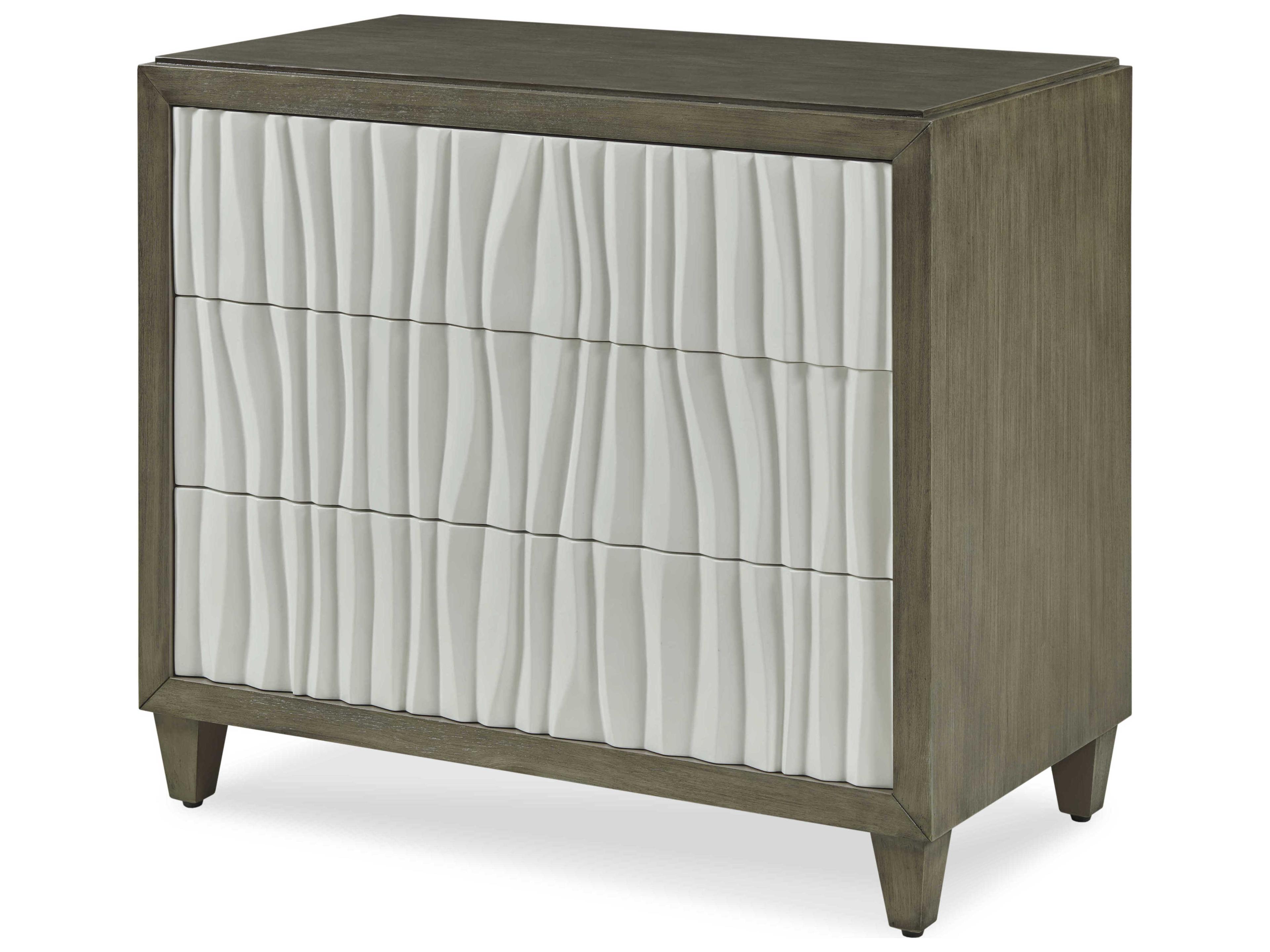 Citation Greige White Gray Walnut Wood Accent Chest