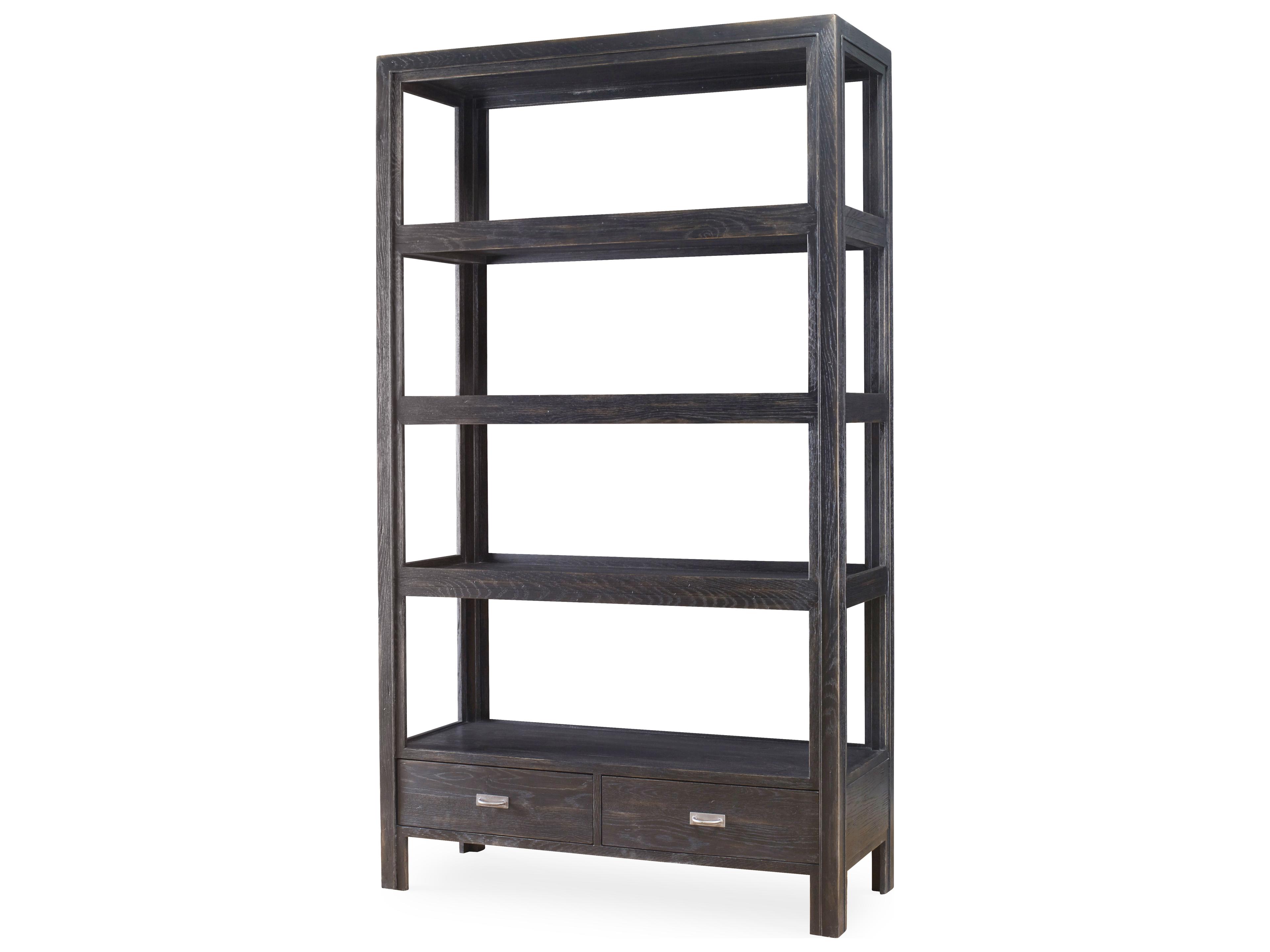 Camden Dawson Bookcase with 3 Fixed Shelves and 2 Drawers in Black Rustic