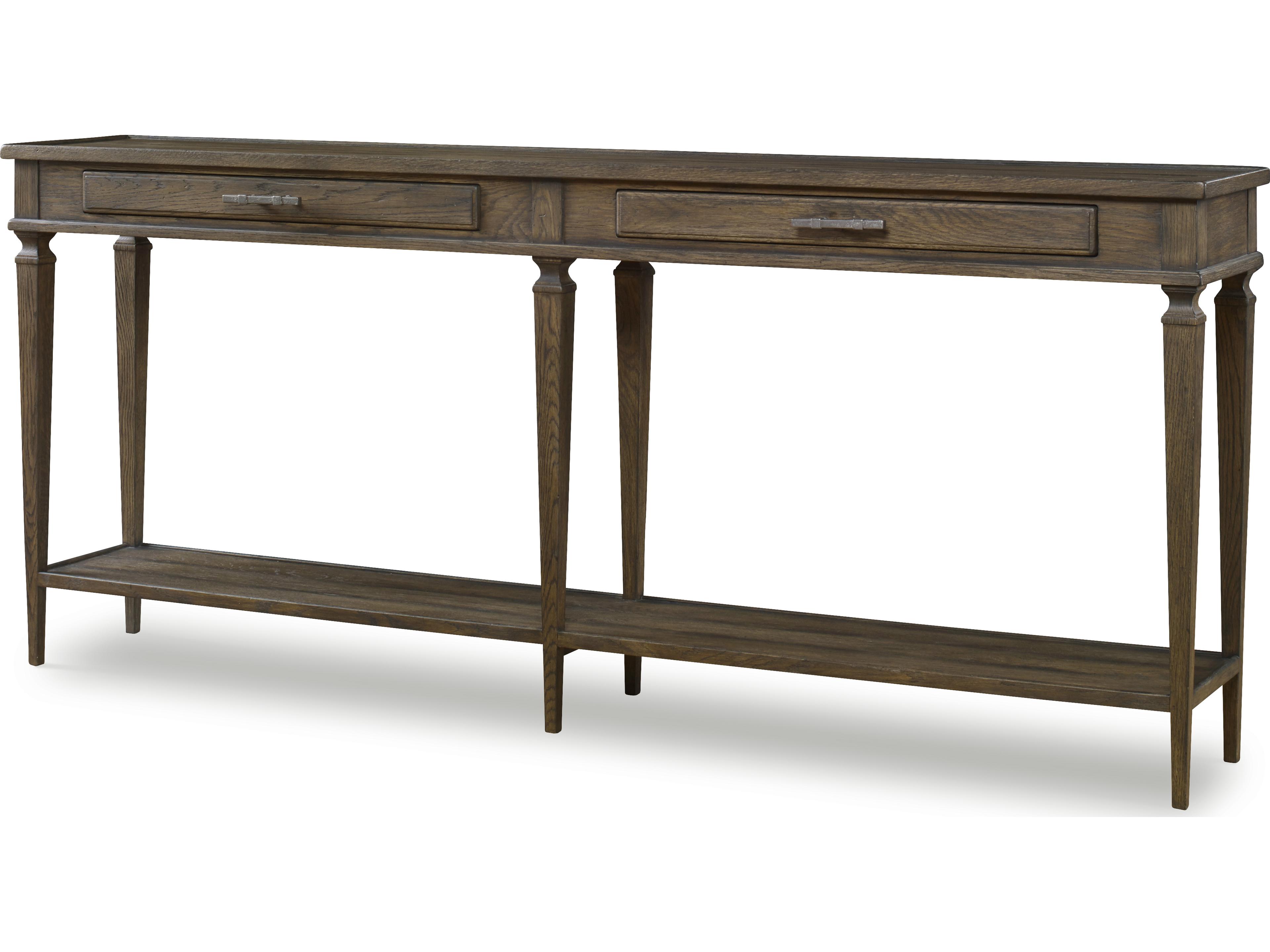 Camden Aiden Console Table in Brown Rustic with Two Drawers