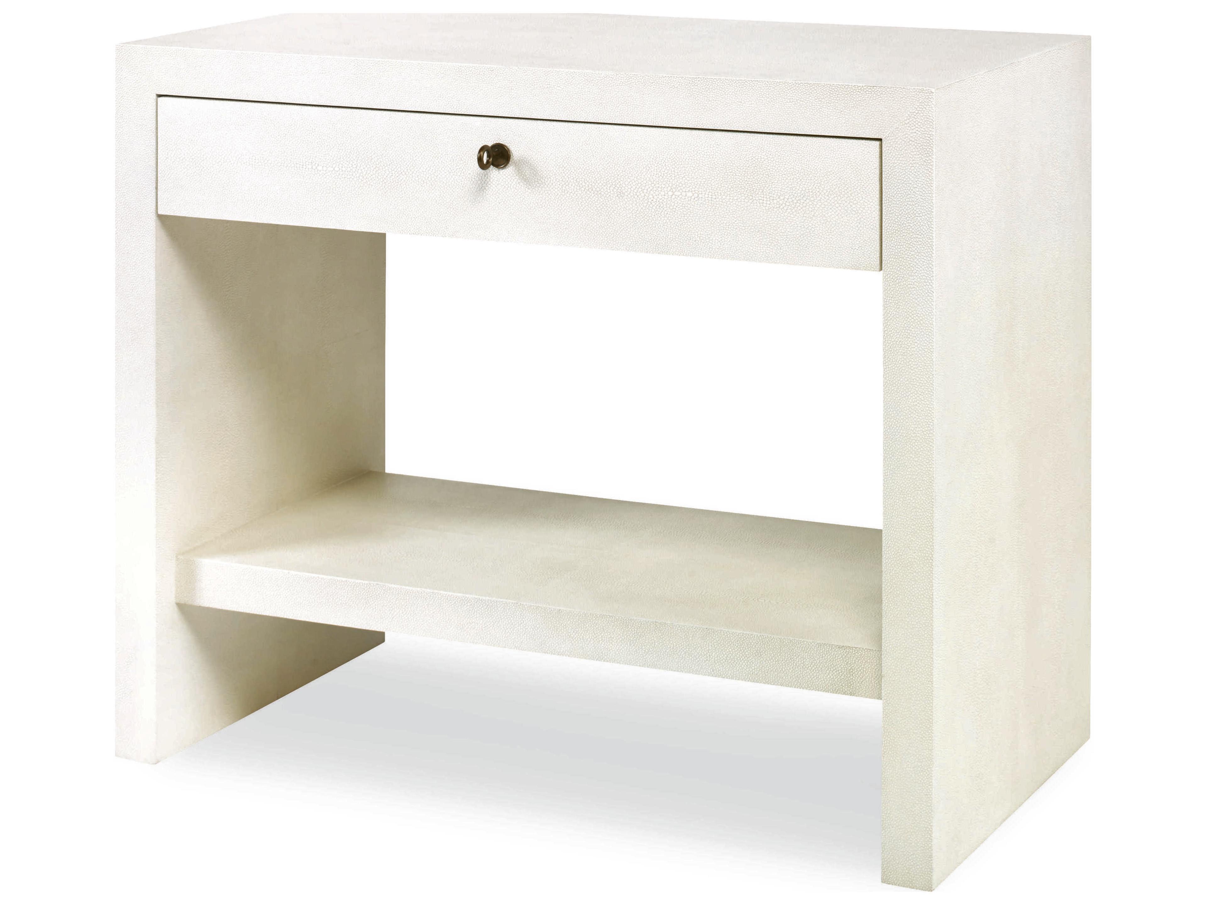 Vienna Amsterdam Faux Shagreen Nightstand in Dove White