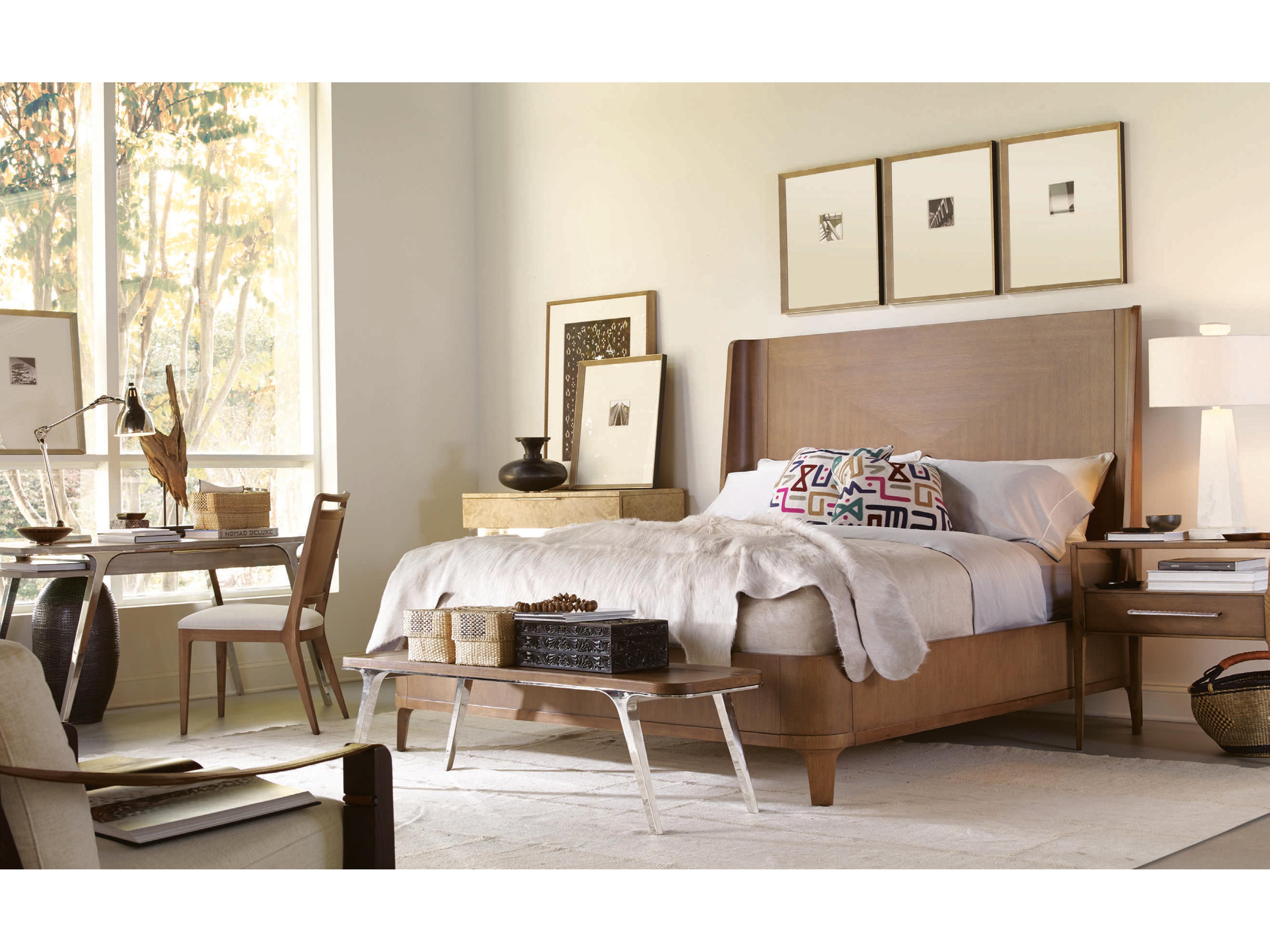 Century Furniture Bowery Place Brown Oak Wood King Platform Bed