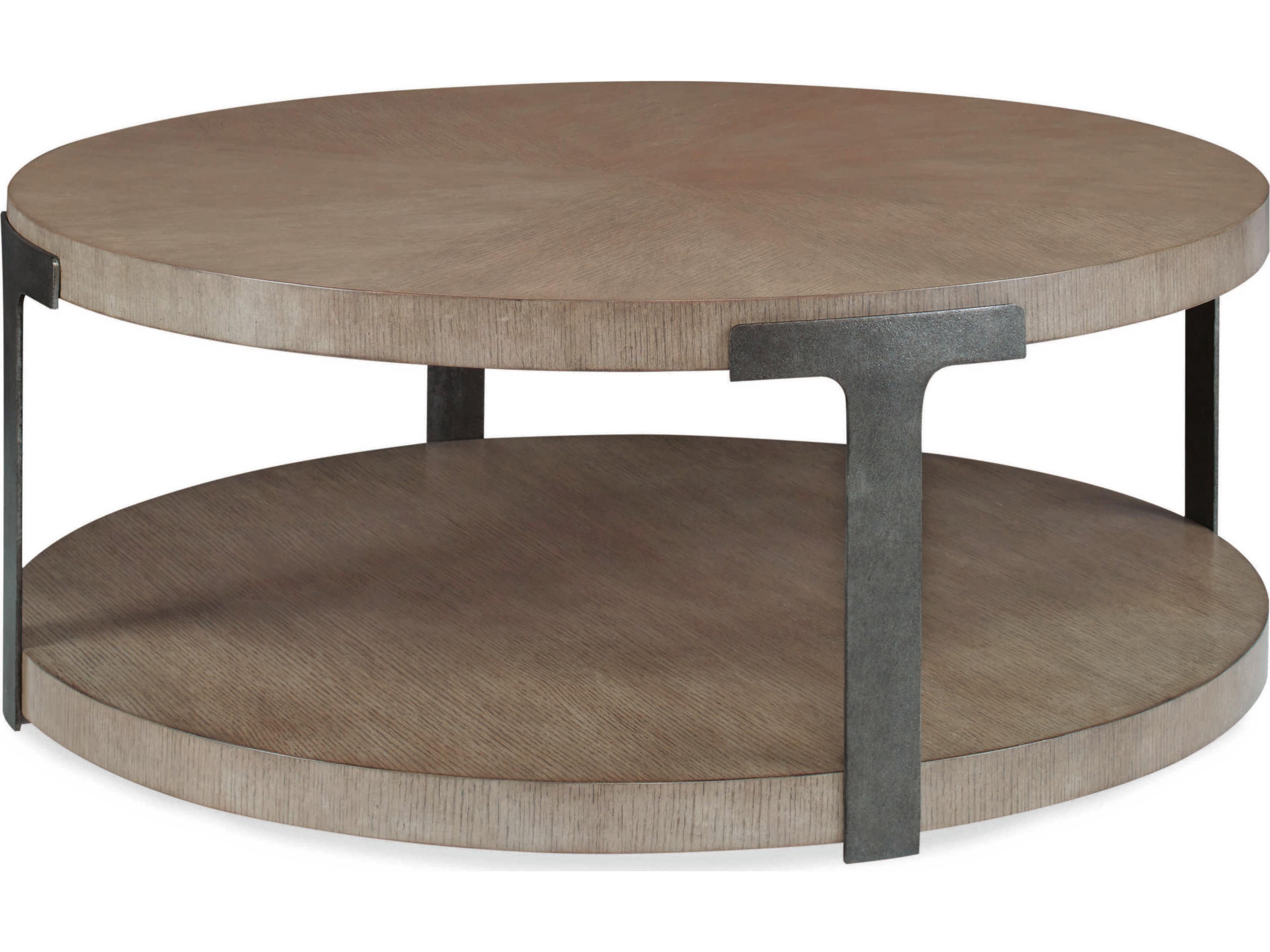 Casa Bella Round Wood Timber Grey Coffee Table