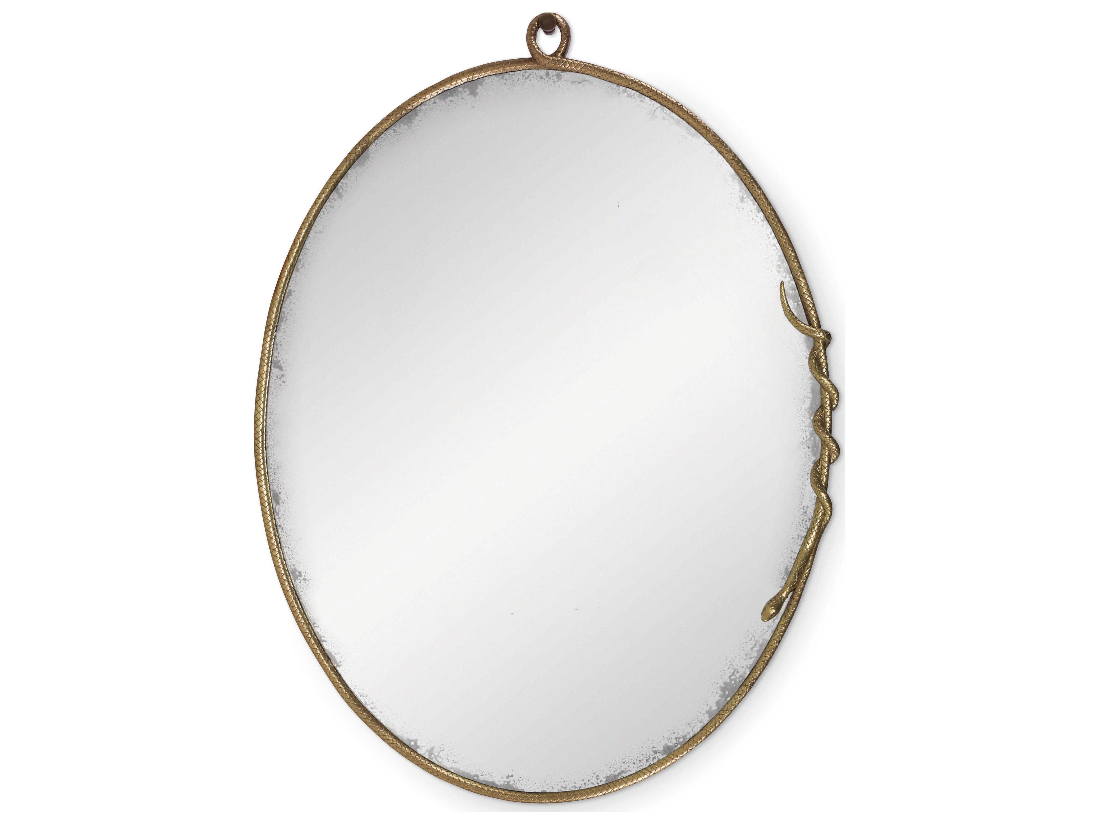 Antique Brass / Antiqued Mirror Oval Eve Wall Mirror