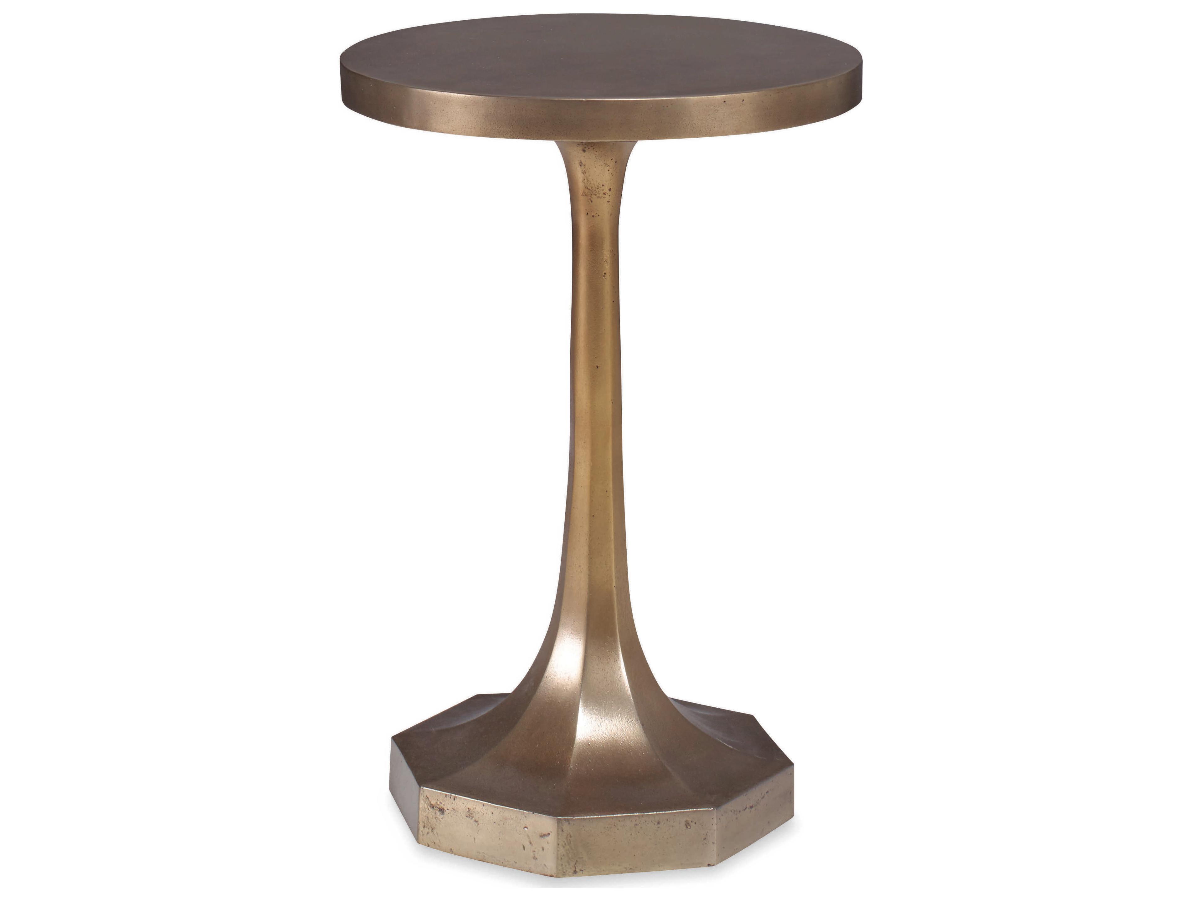 Round Resin Antique Brass End Table