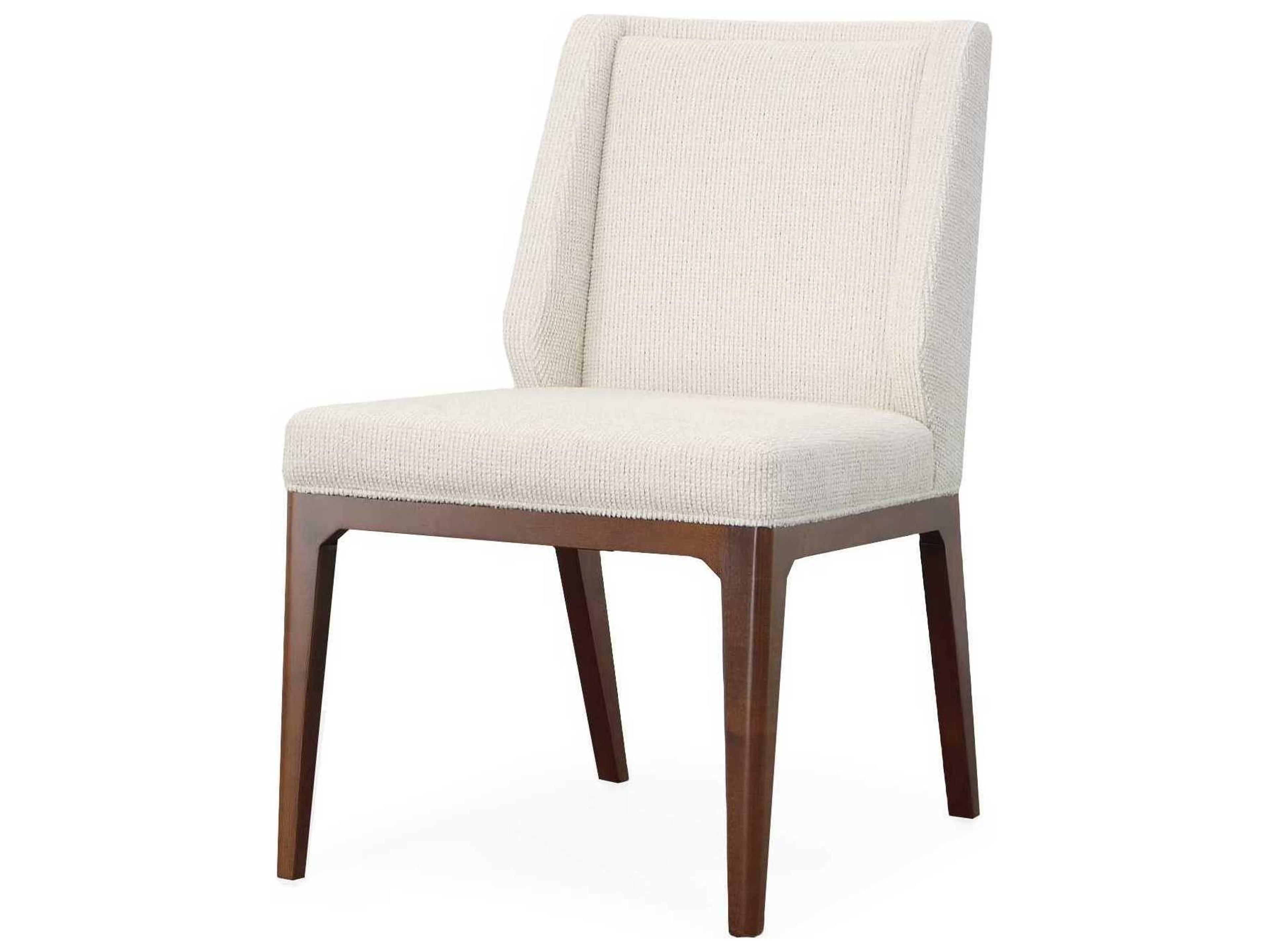 Century Furniture Compositions Sycamore Wood White Upholstered Side Dining Chair