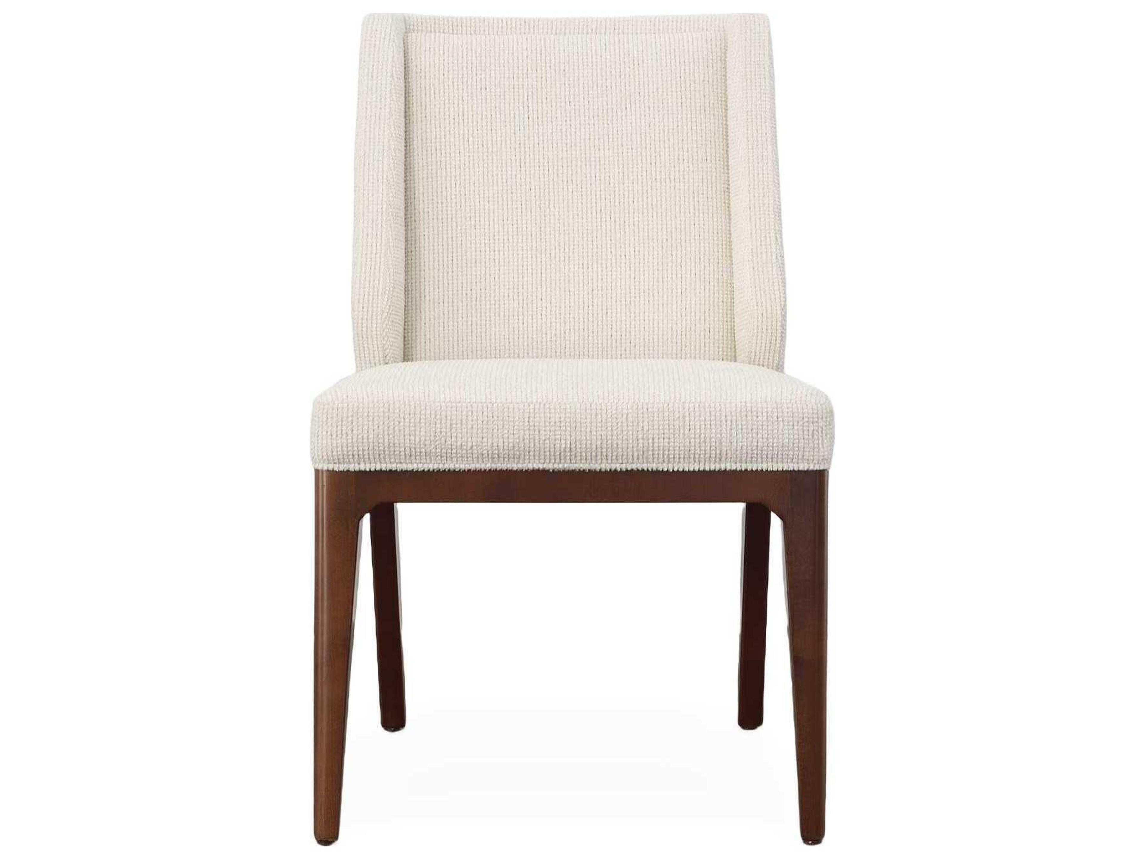Century Furniture Compositions Sycamore Wood White Upholstered Side Dining Chair