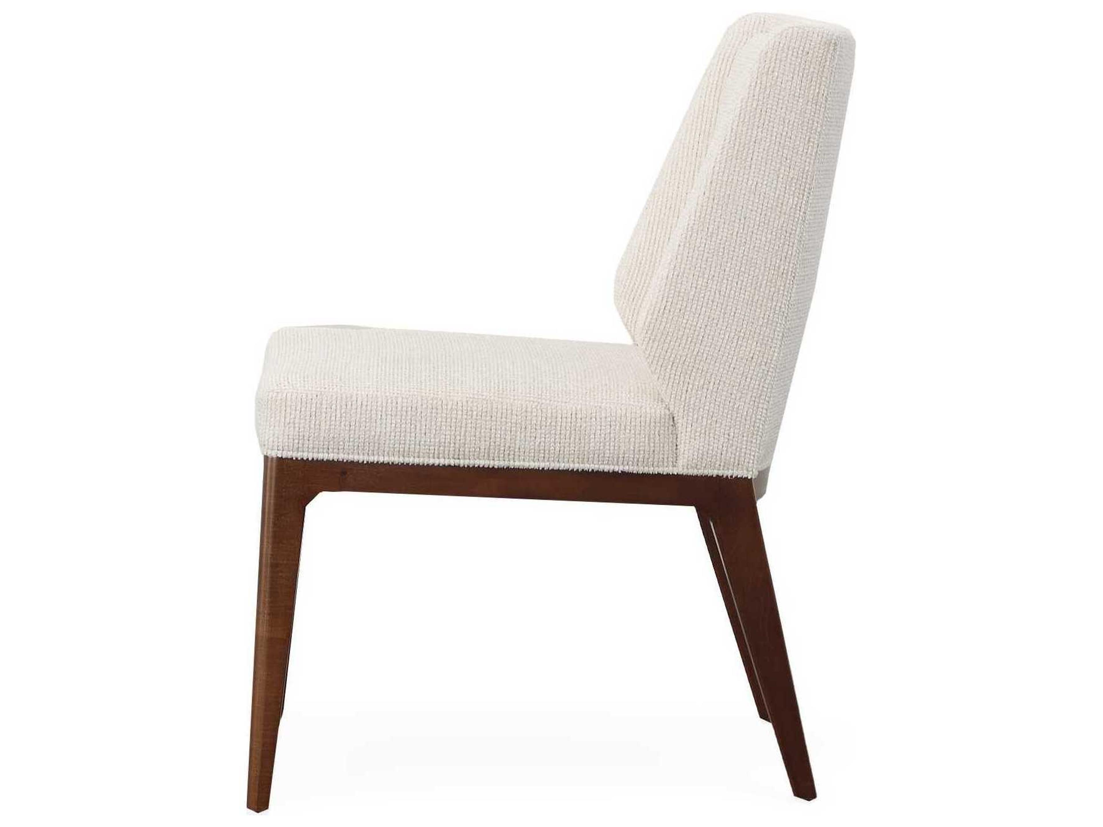 Century Furniture Compositions Sycamore Wood White Upholstered Side Dining Chair