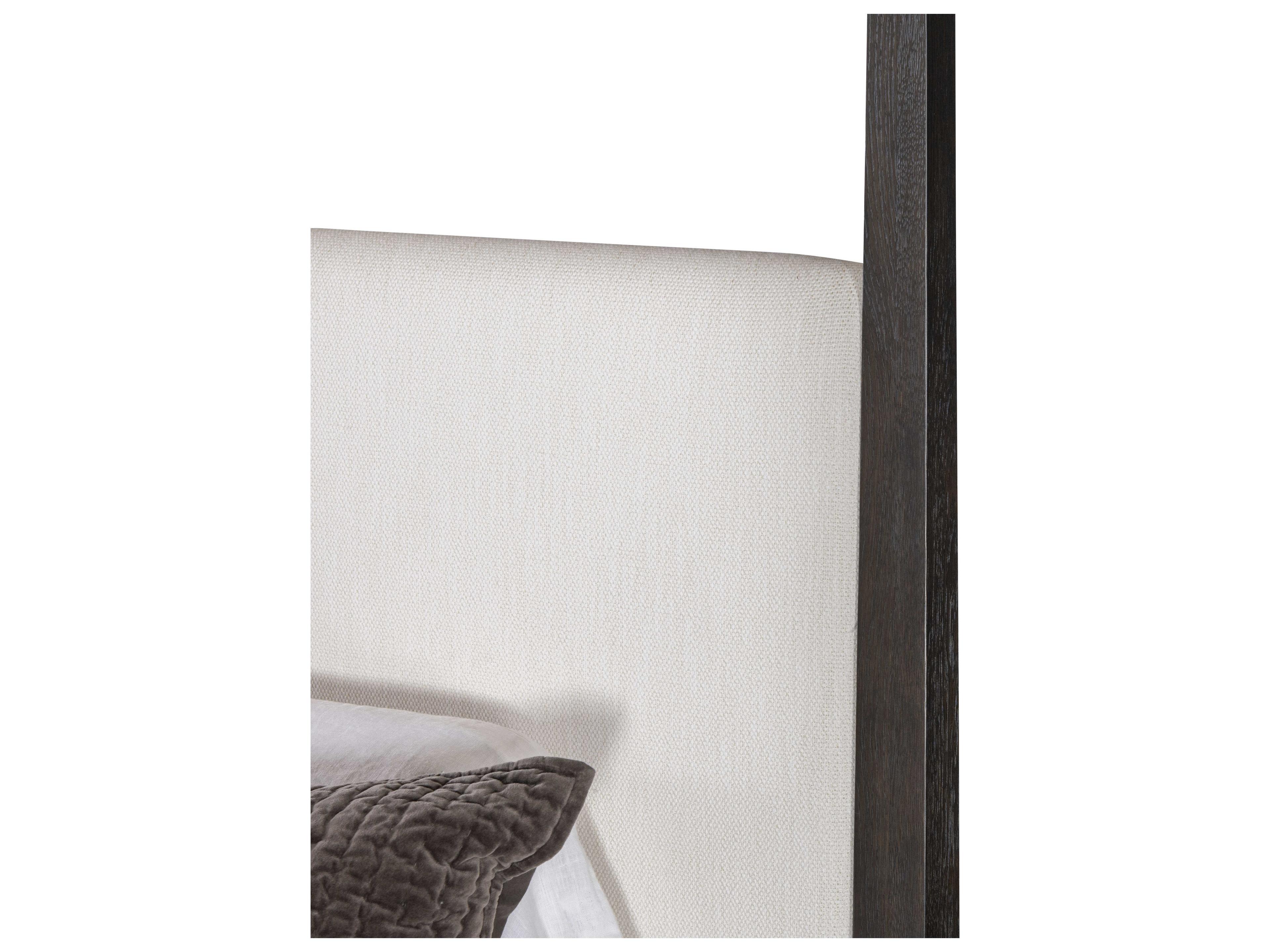 Century Furniture Cadence Mocha Antique Brass Brown Oak Wood King Canopy Bed