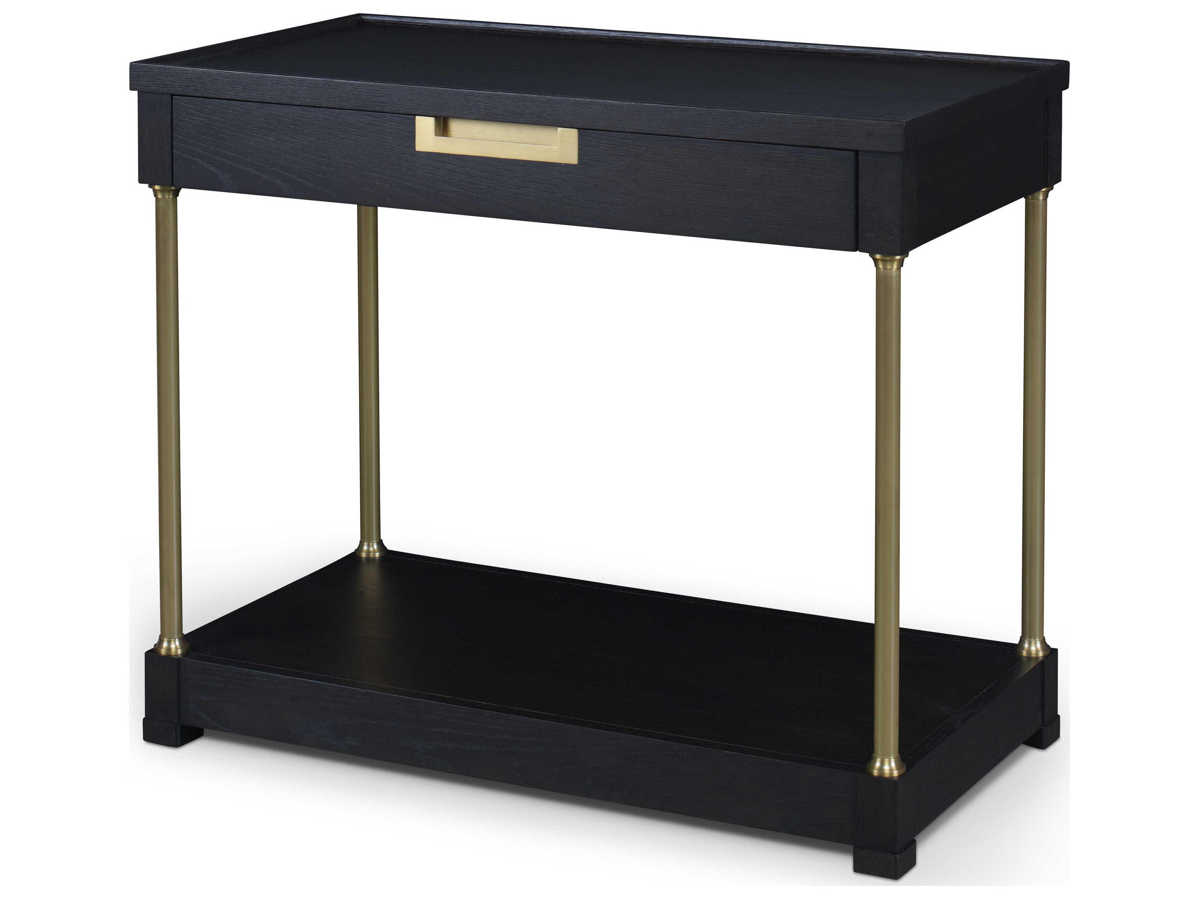 Cadence 1-Drawer Black Oak Wood Nightstand