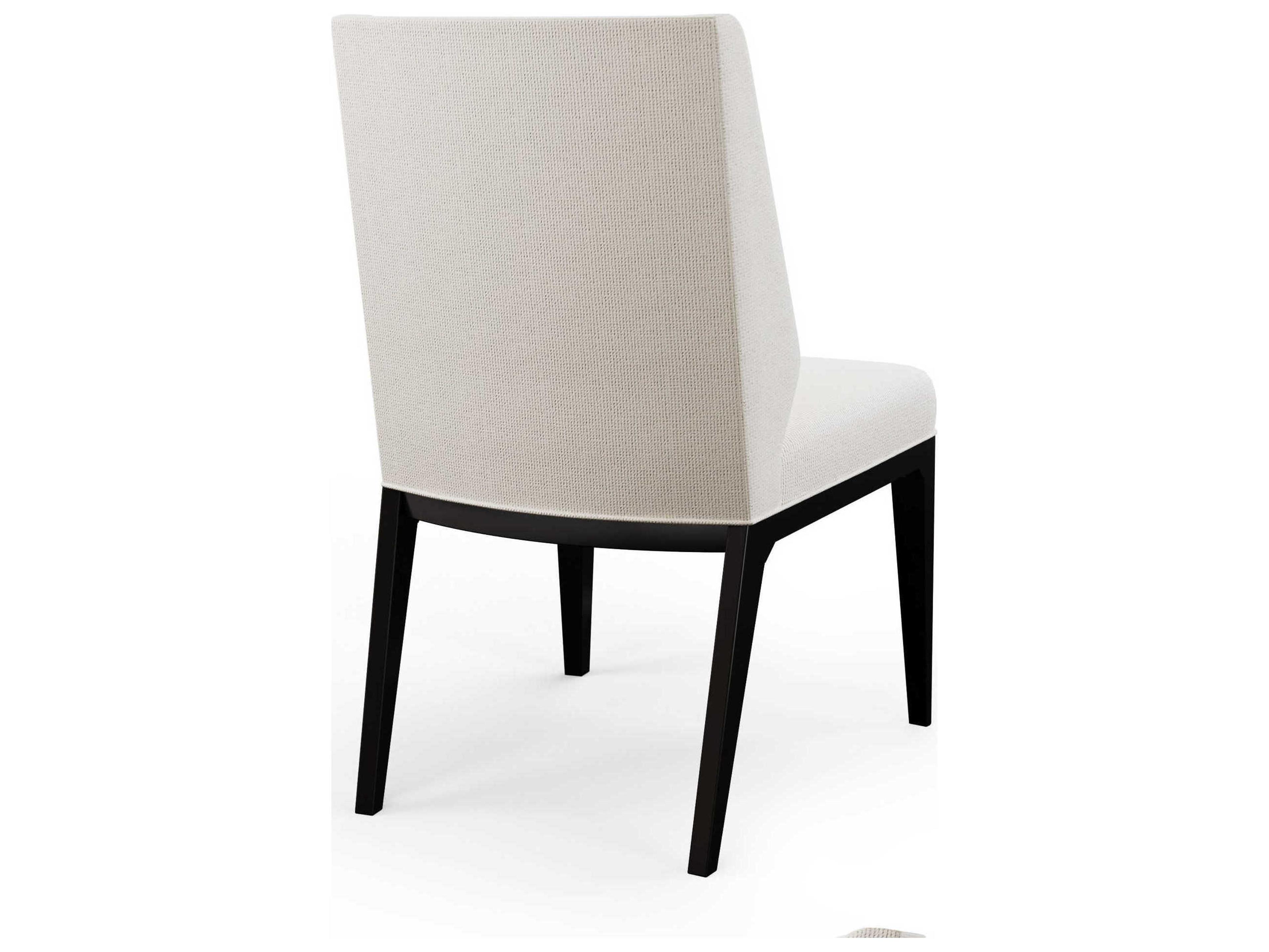 Century Furniture Cadence Oak Wood White Upholstered Side Dining Chair
