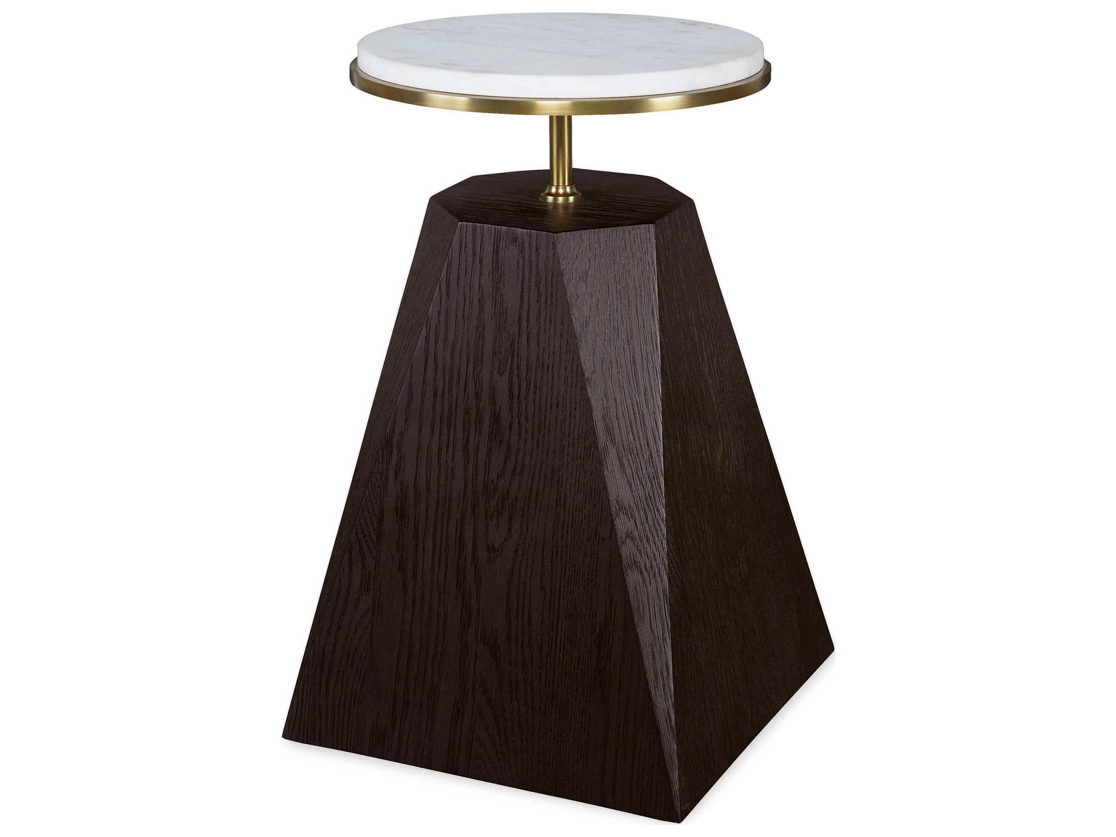 Century Furniture Cadence Round Carra Marble Mocha End Table