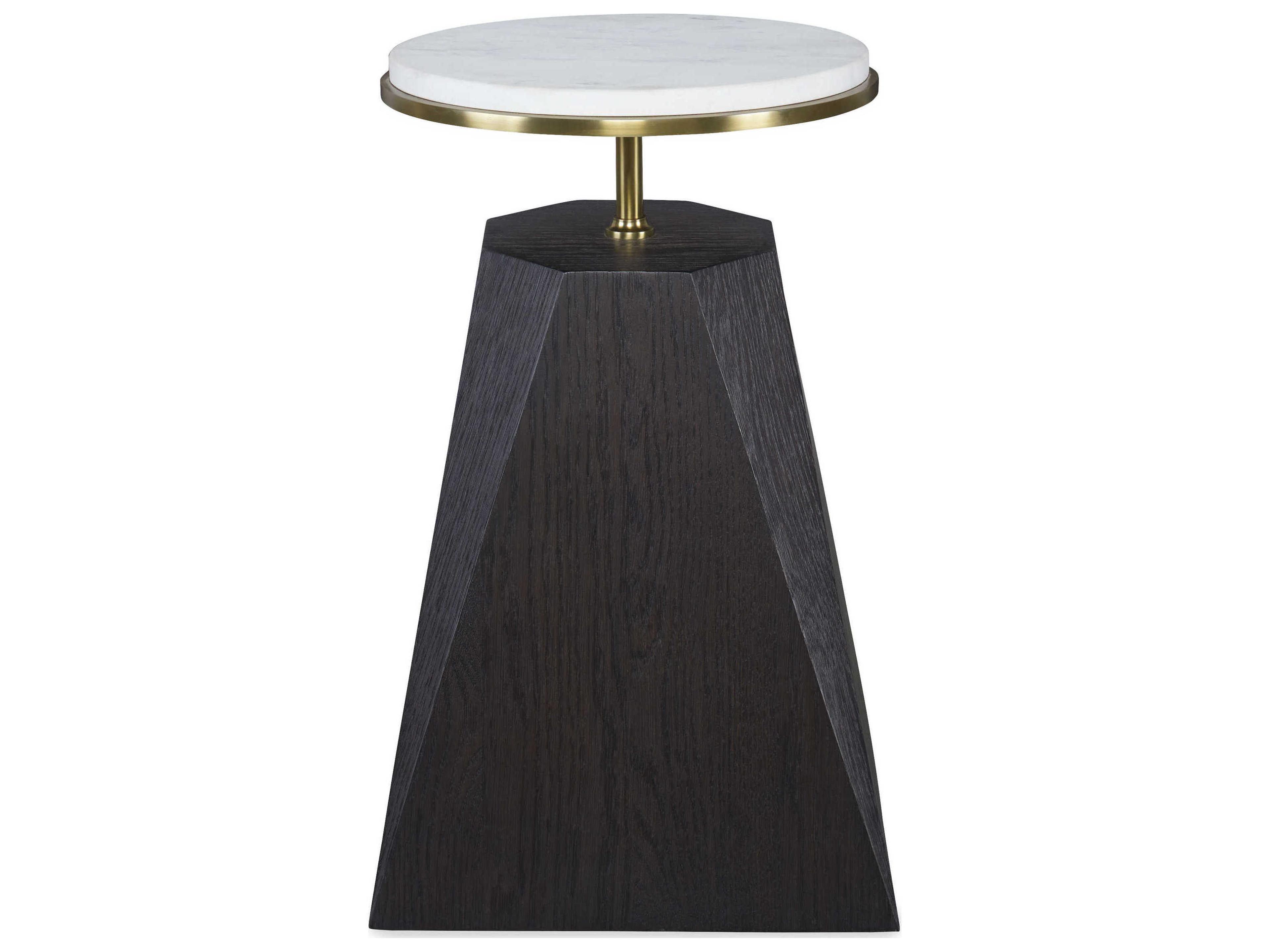 Century Furniture Cadence Round Carra Marble Mocha End Table