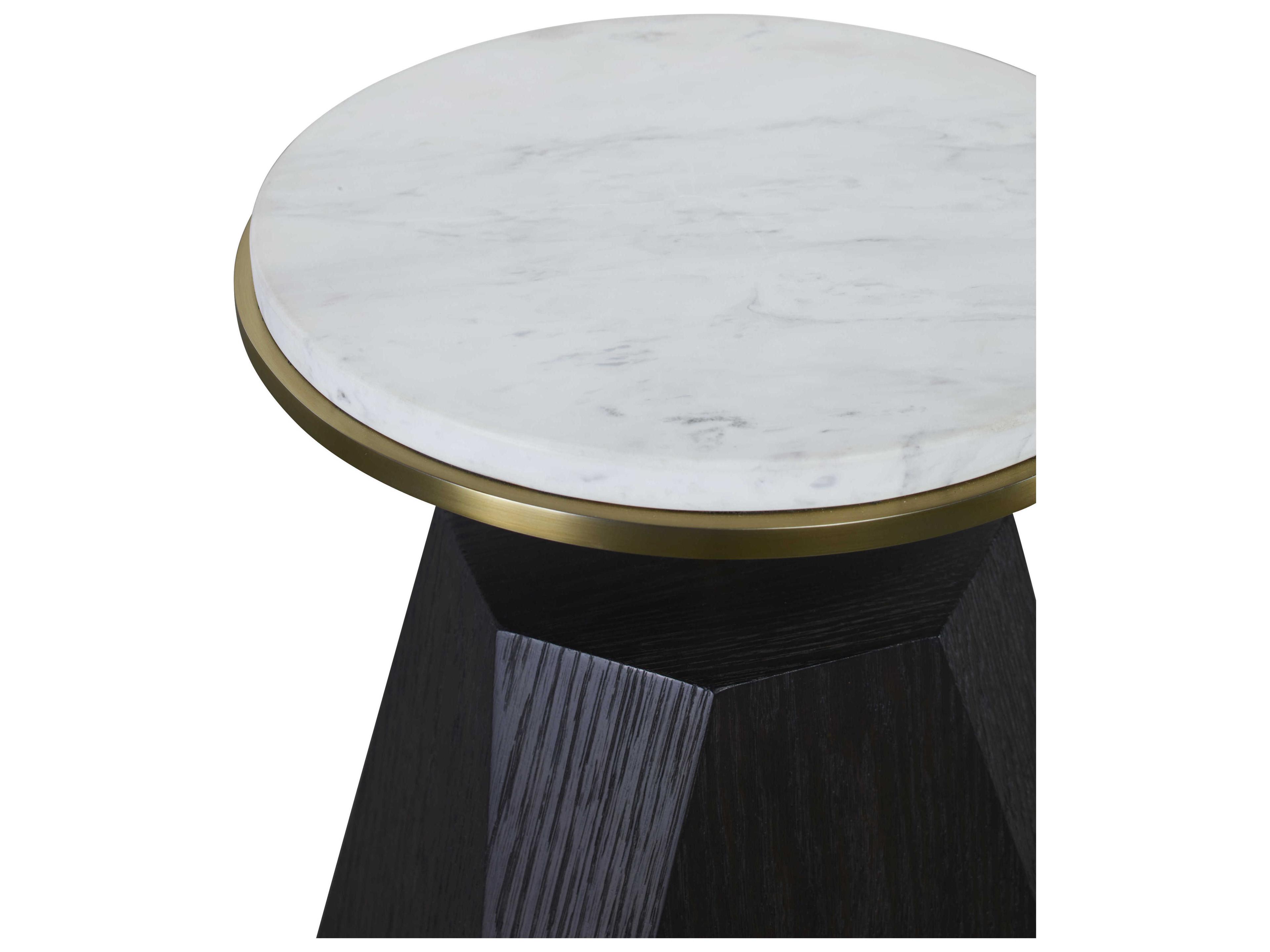Century Furniture Cadence Round Carra Marble Mocha End Table