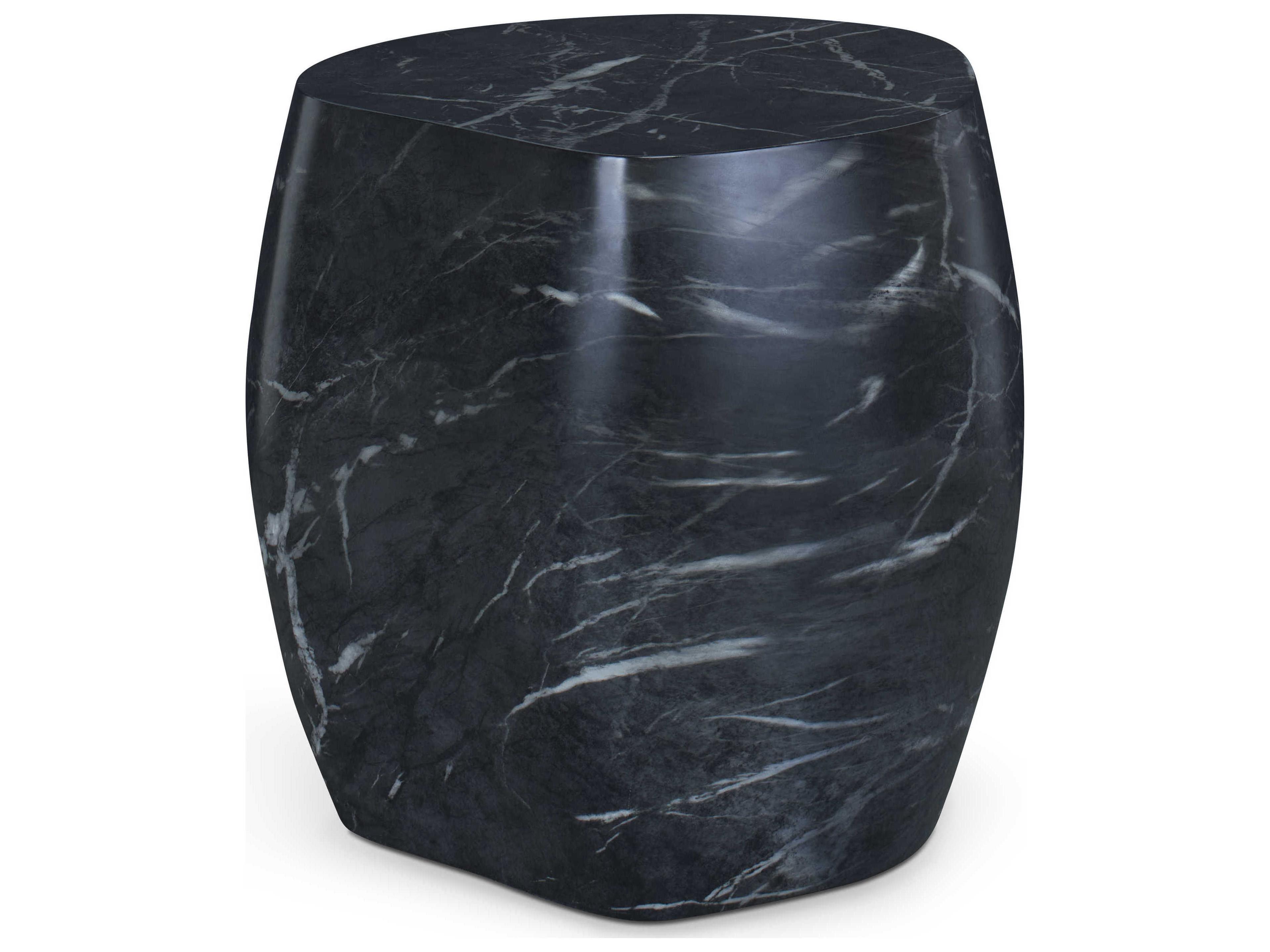 Cadence Concrete Black Marble End Table