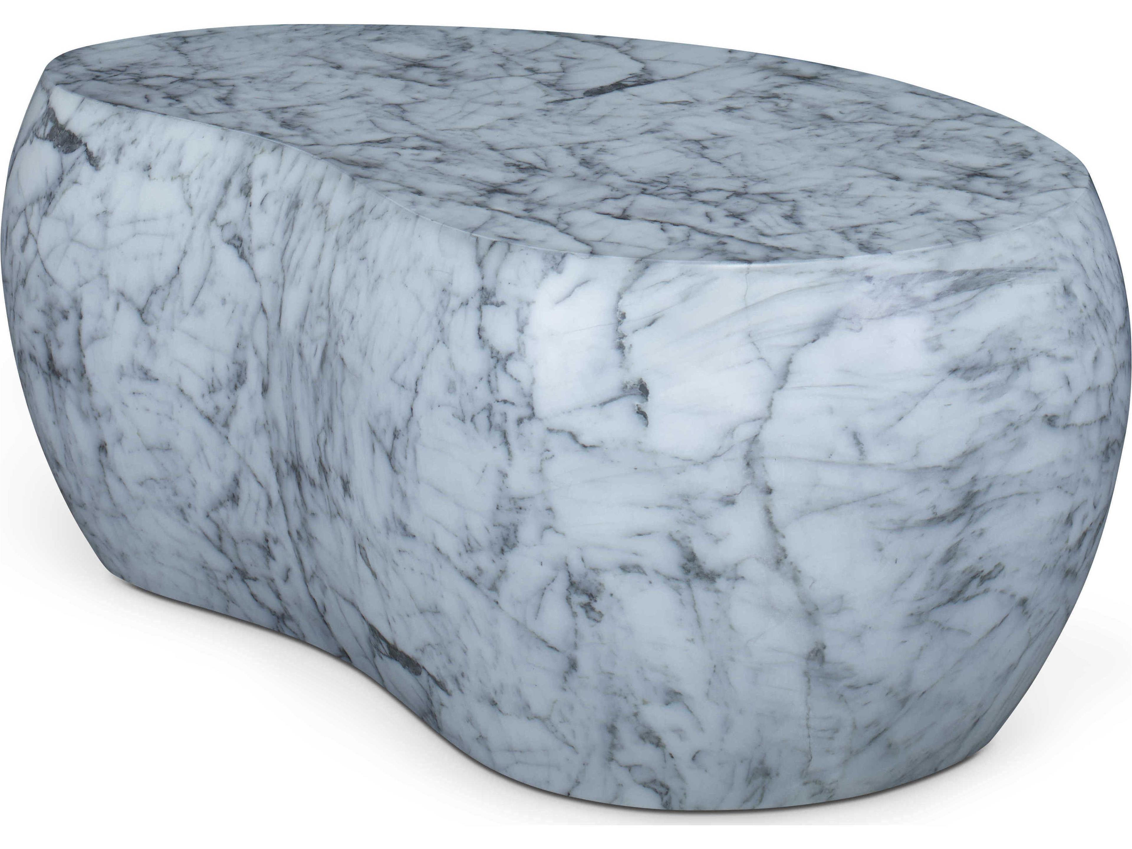 Cadence Concrete White & Black Marble Coffee Table