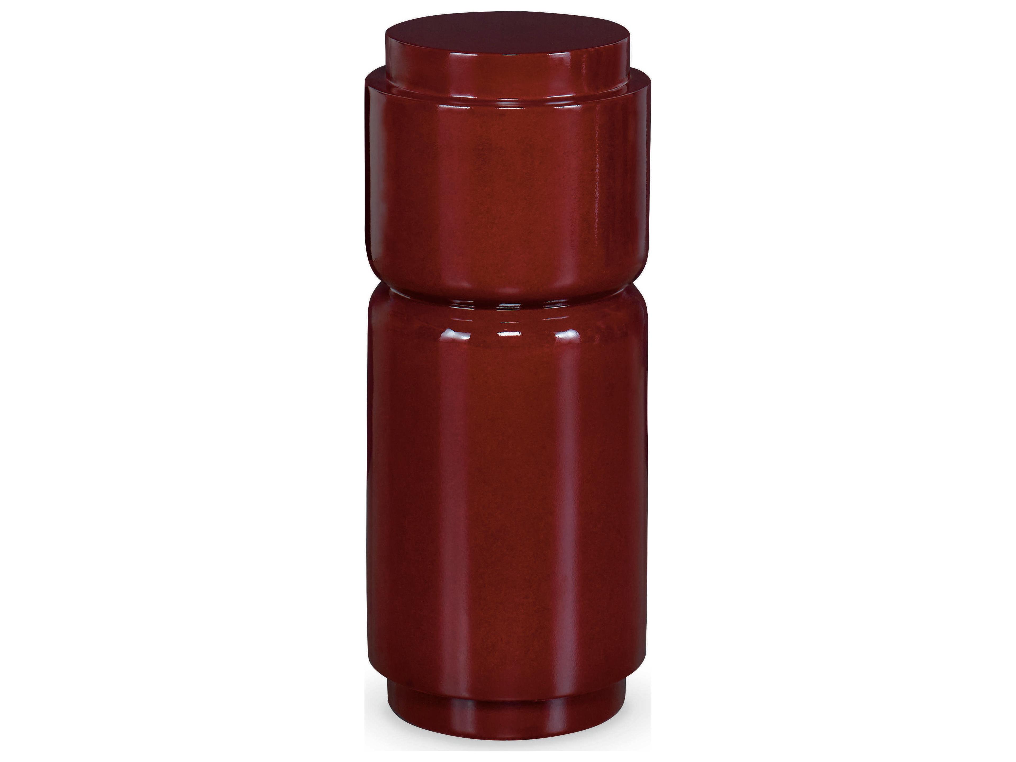 Cadence Round Concrete Oxblood End Table