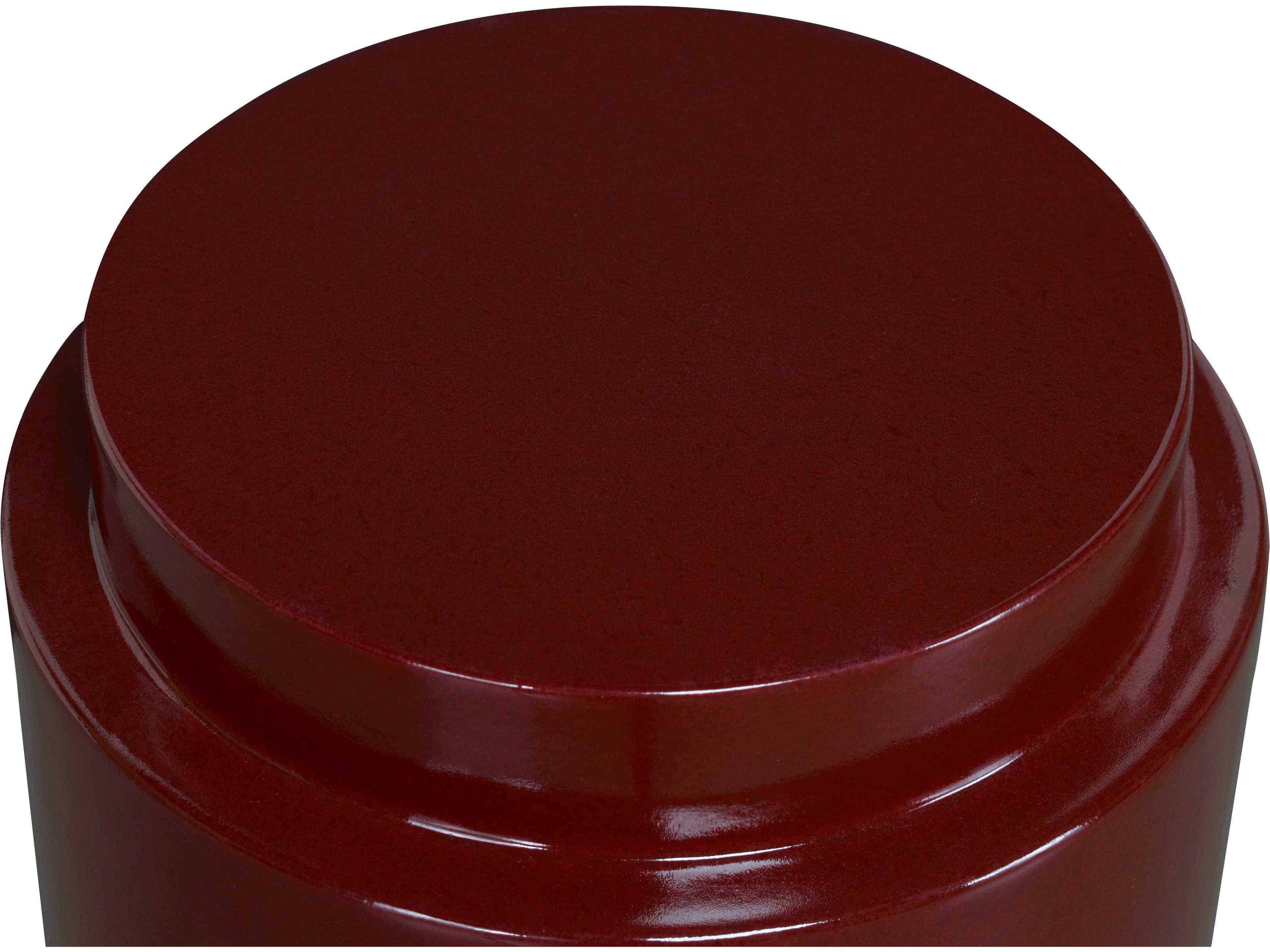 Century Furniture Cadence Round Concrete Oxblood End Table