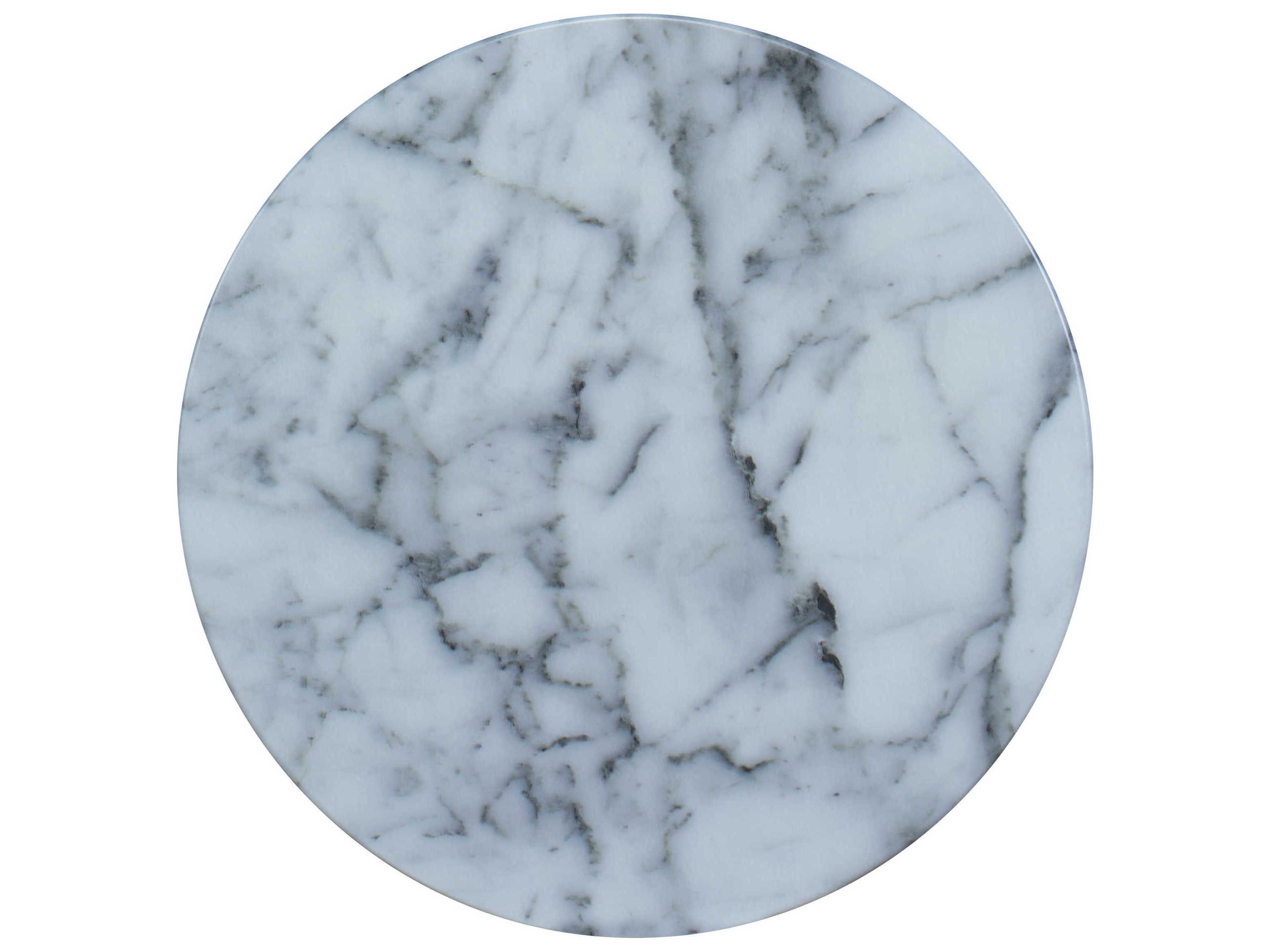 Century Furniture Cadence Round Concrete White & Black Marble End Table