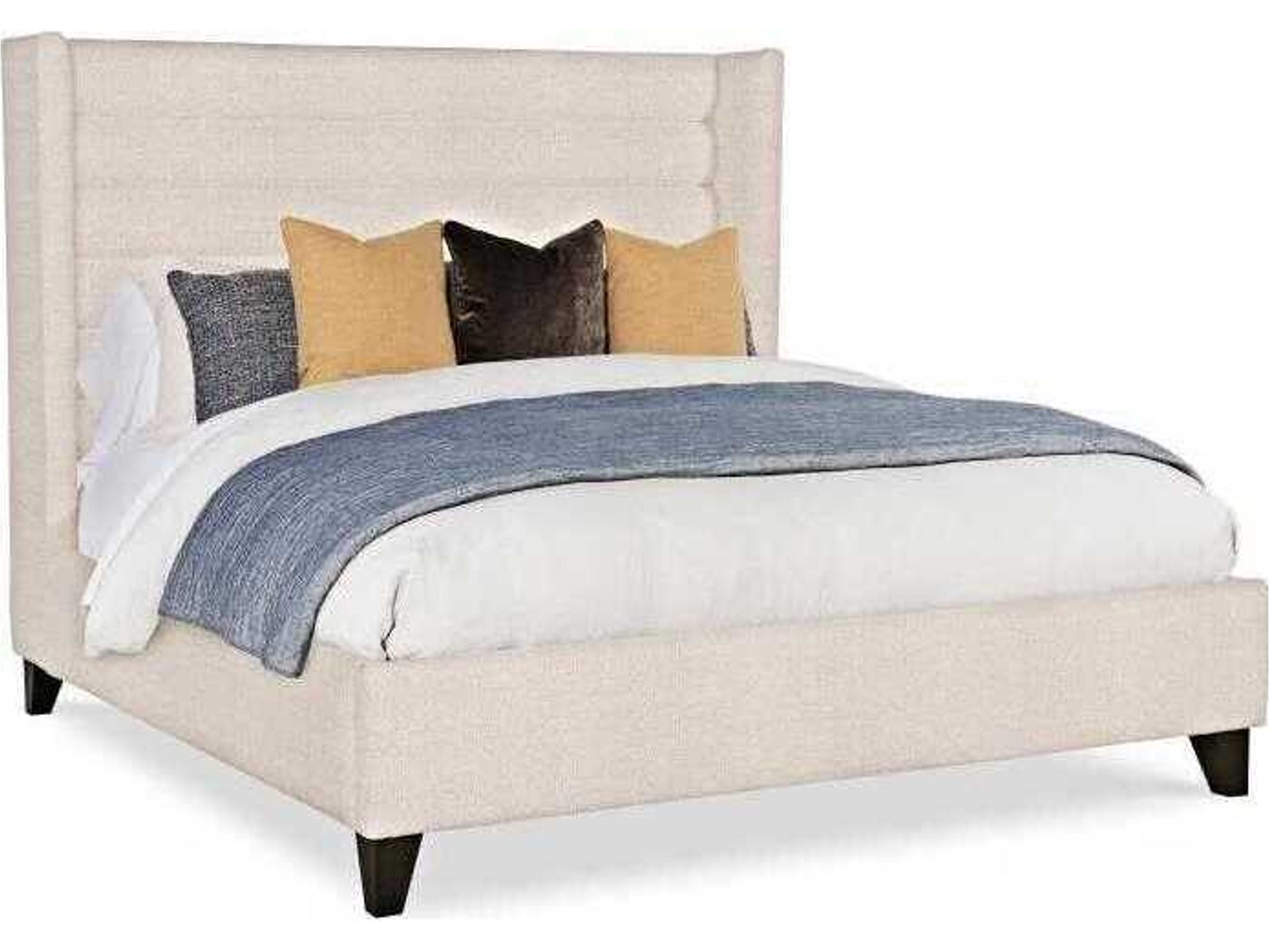 Details Case White Upholstered King Shelter Bed