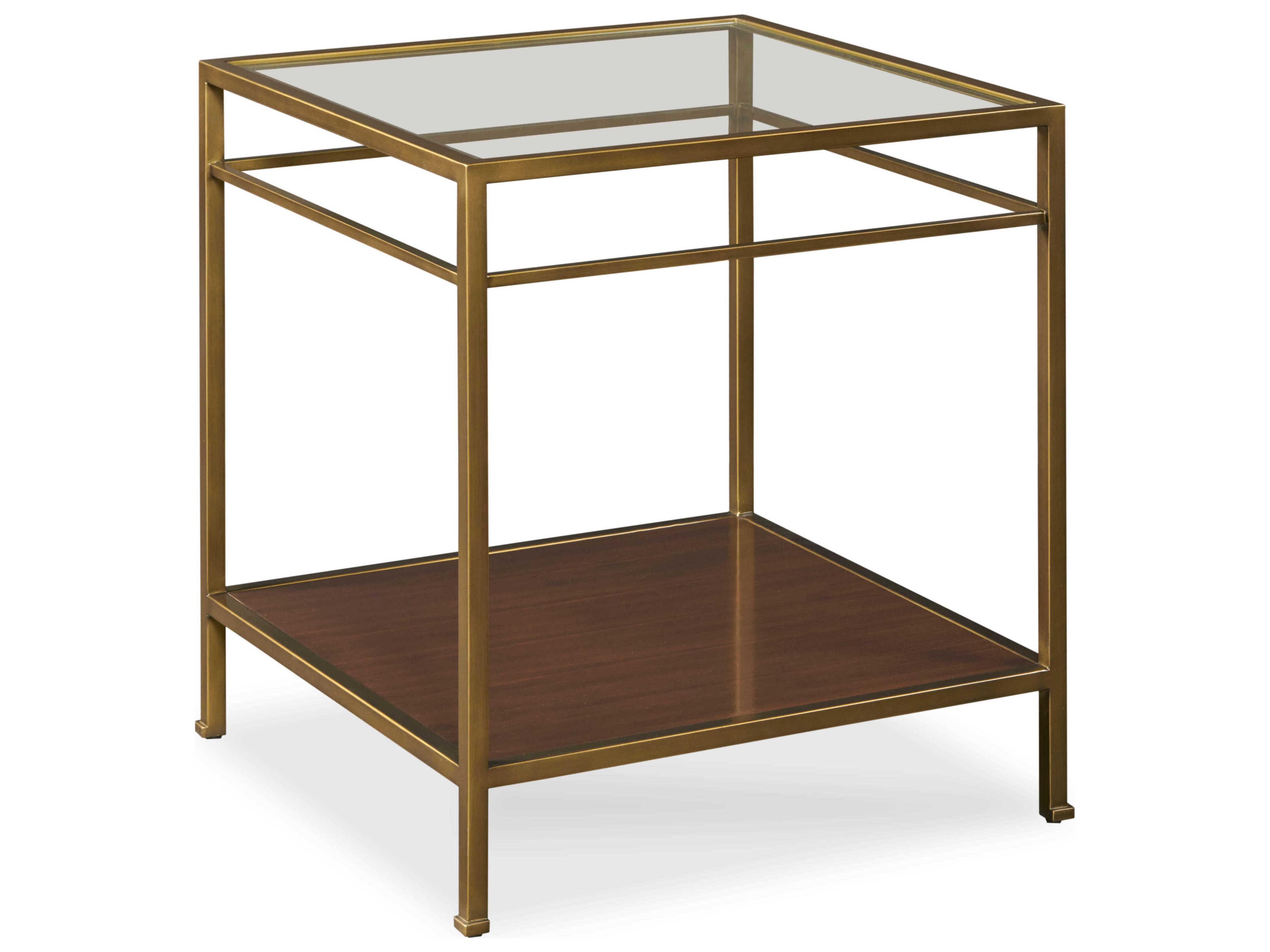 Details Occasional Square Glass London Brown End Table