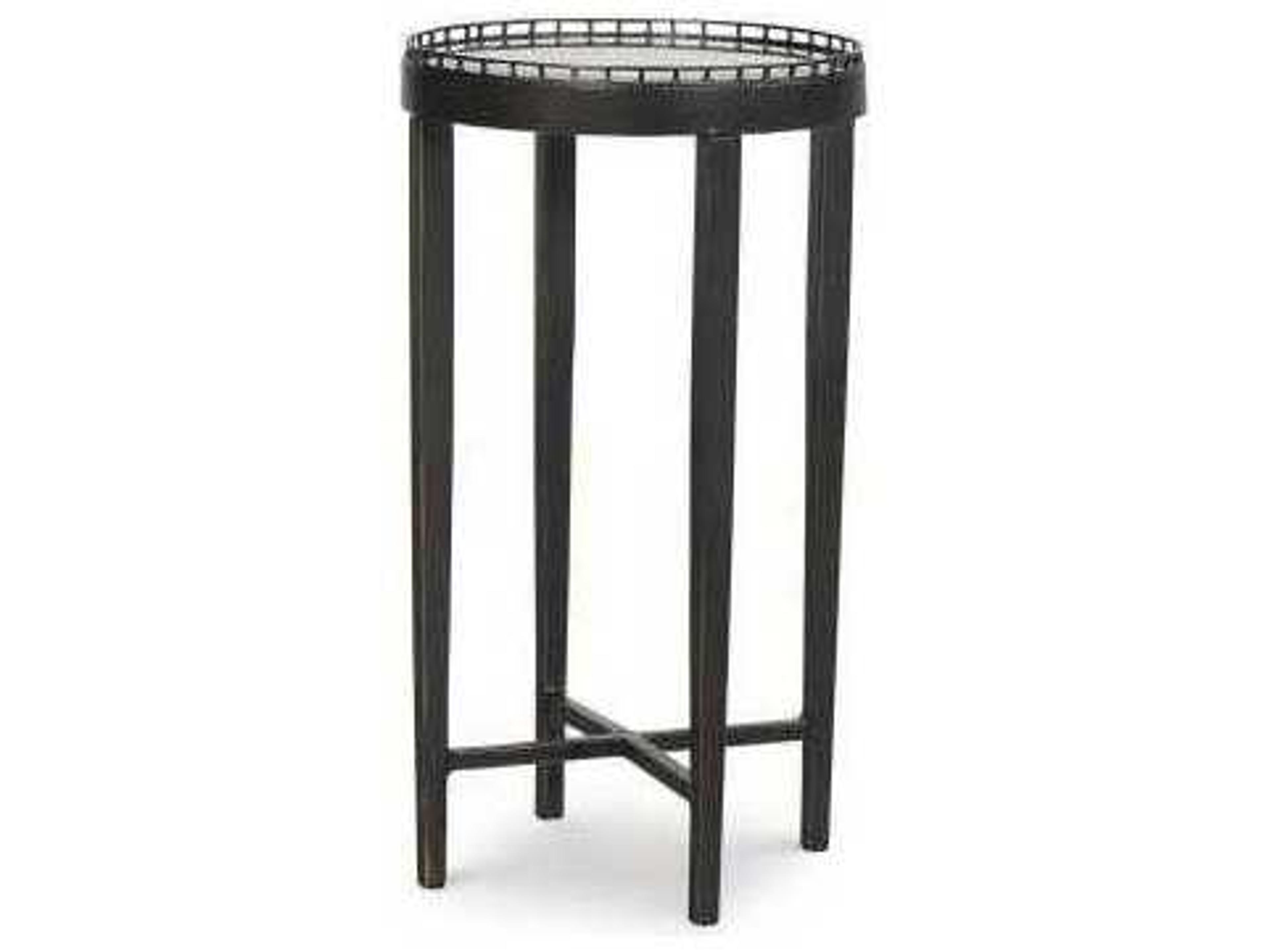 Details Occasional Logan Round Glass Bronze End Table
