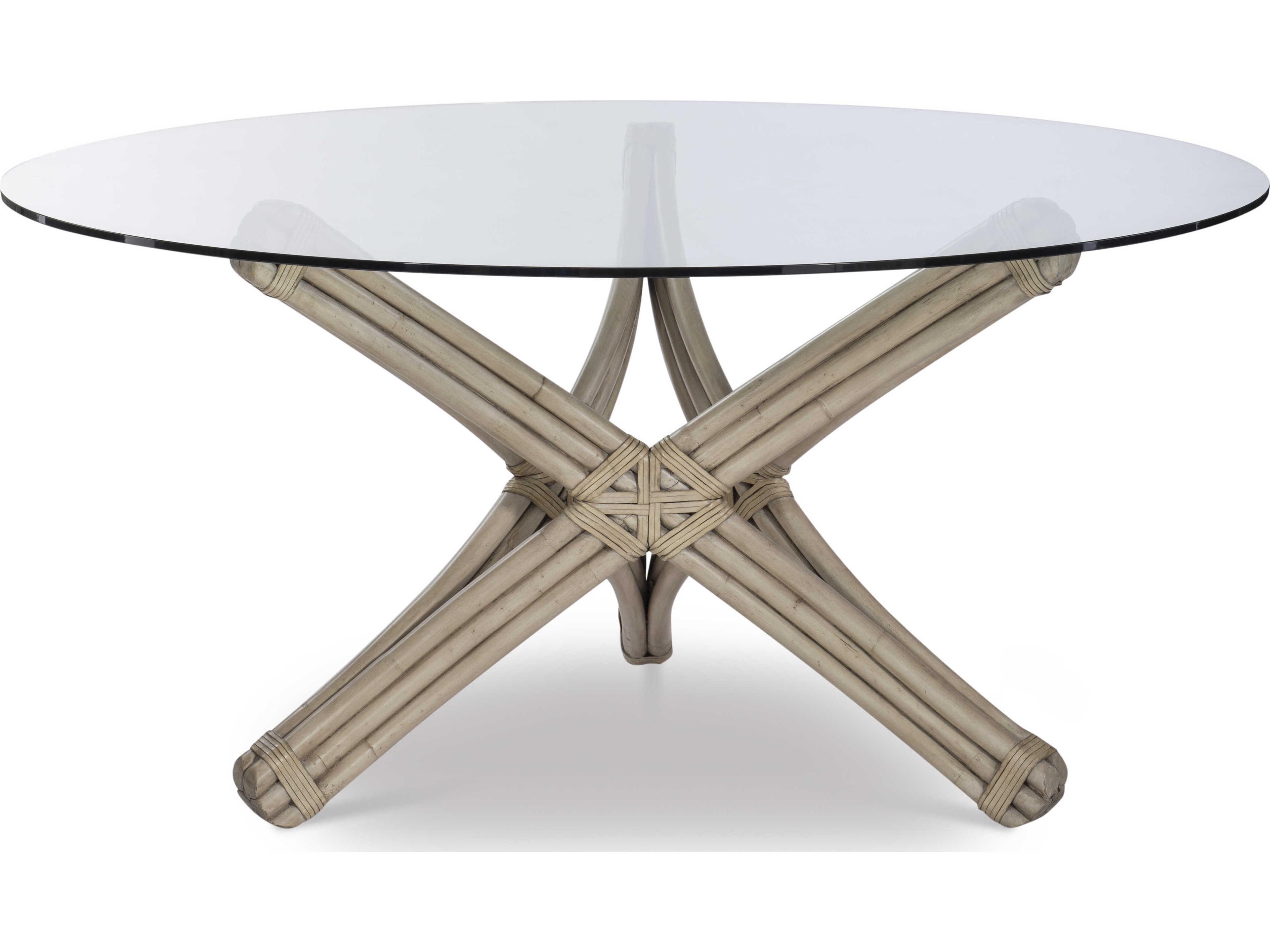 Century Furniture Curate Round Glass Peninsula Dining Table
