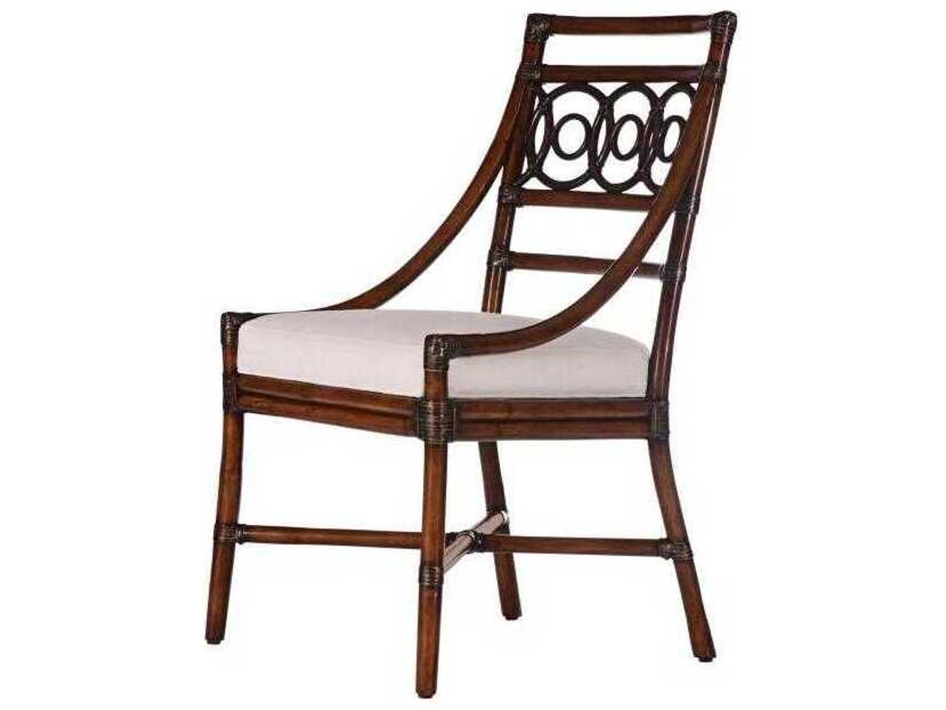 Curate Rattan Brown Upholstered Side Dining Chair