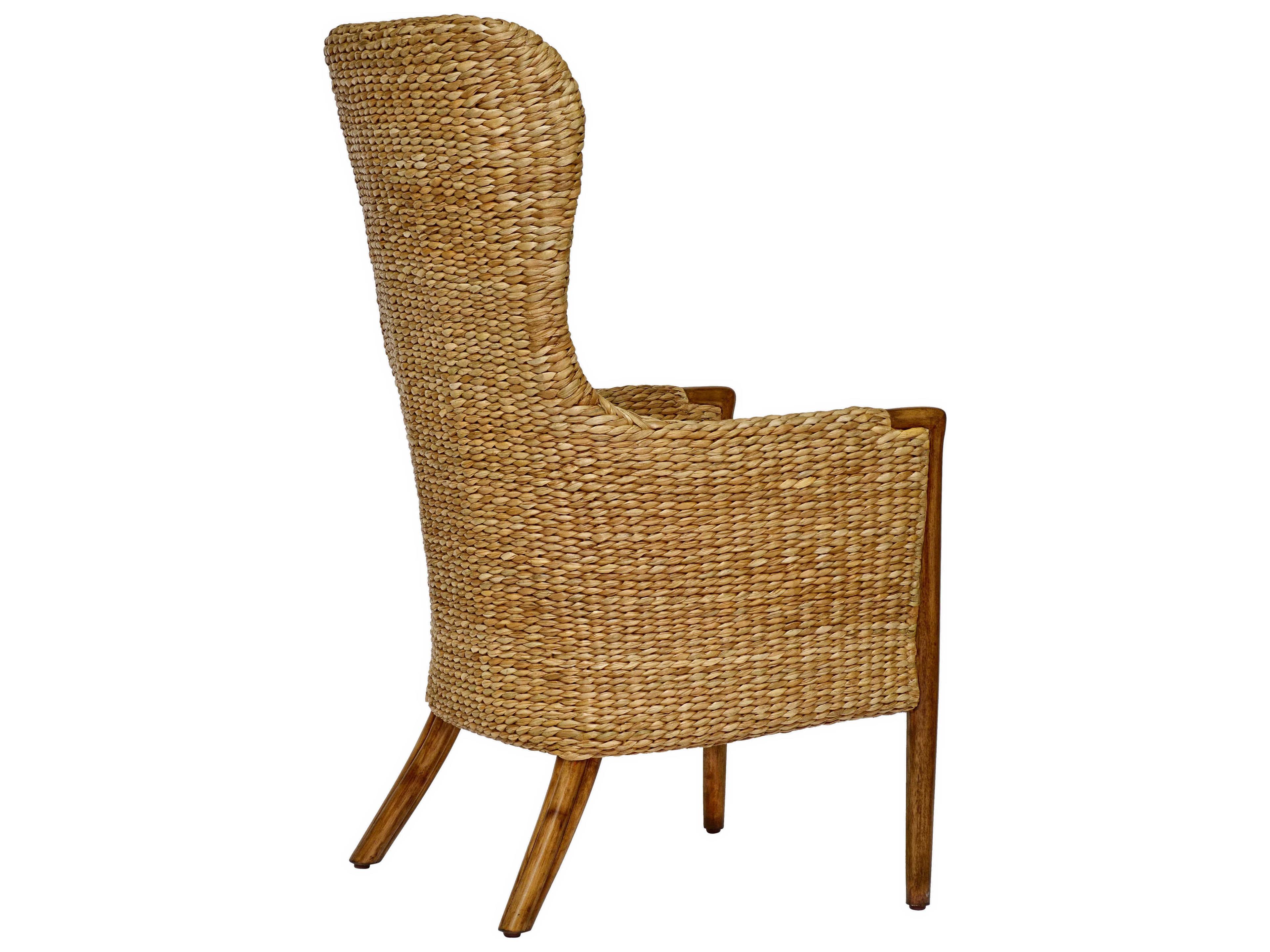 Century Furniture Curate Rattan Brown Upholstered Arm Dining Chair
