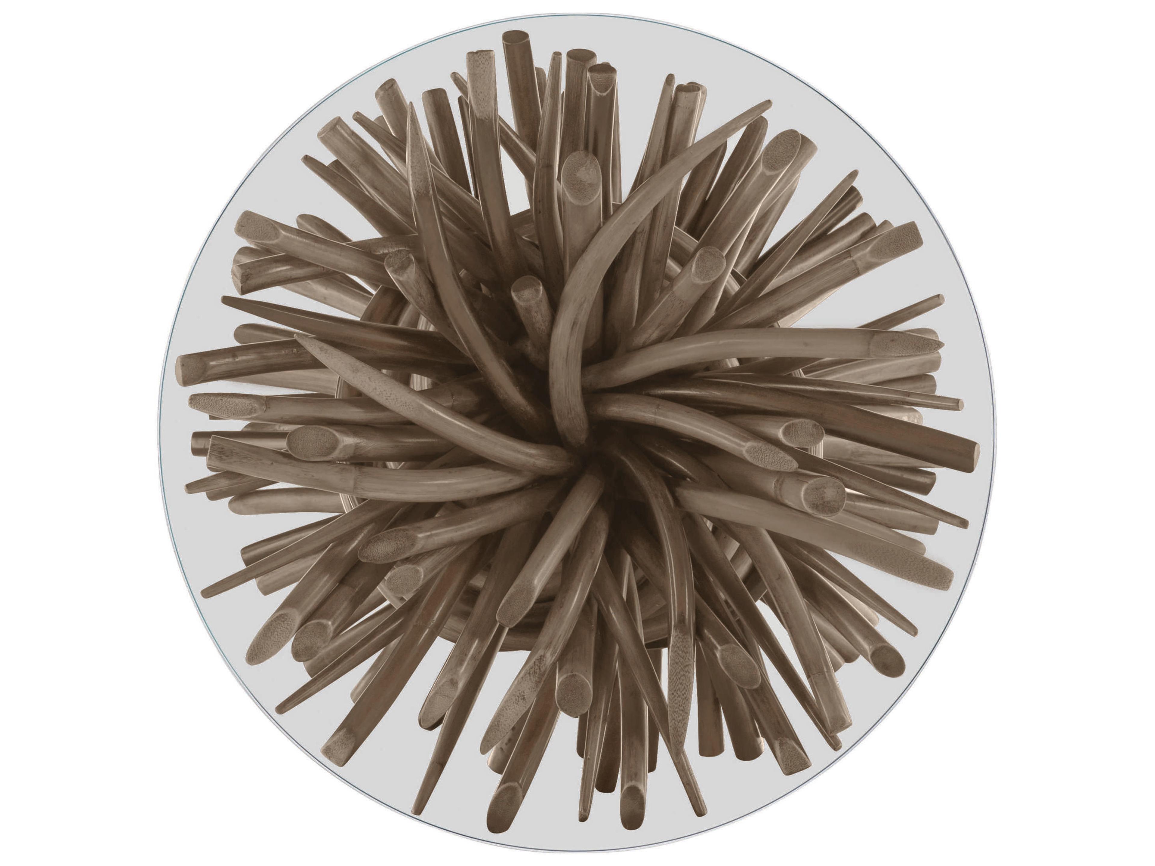 Century Furniture Curate Round Glass Grey End Table