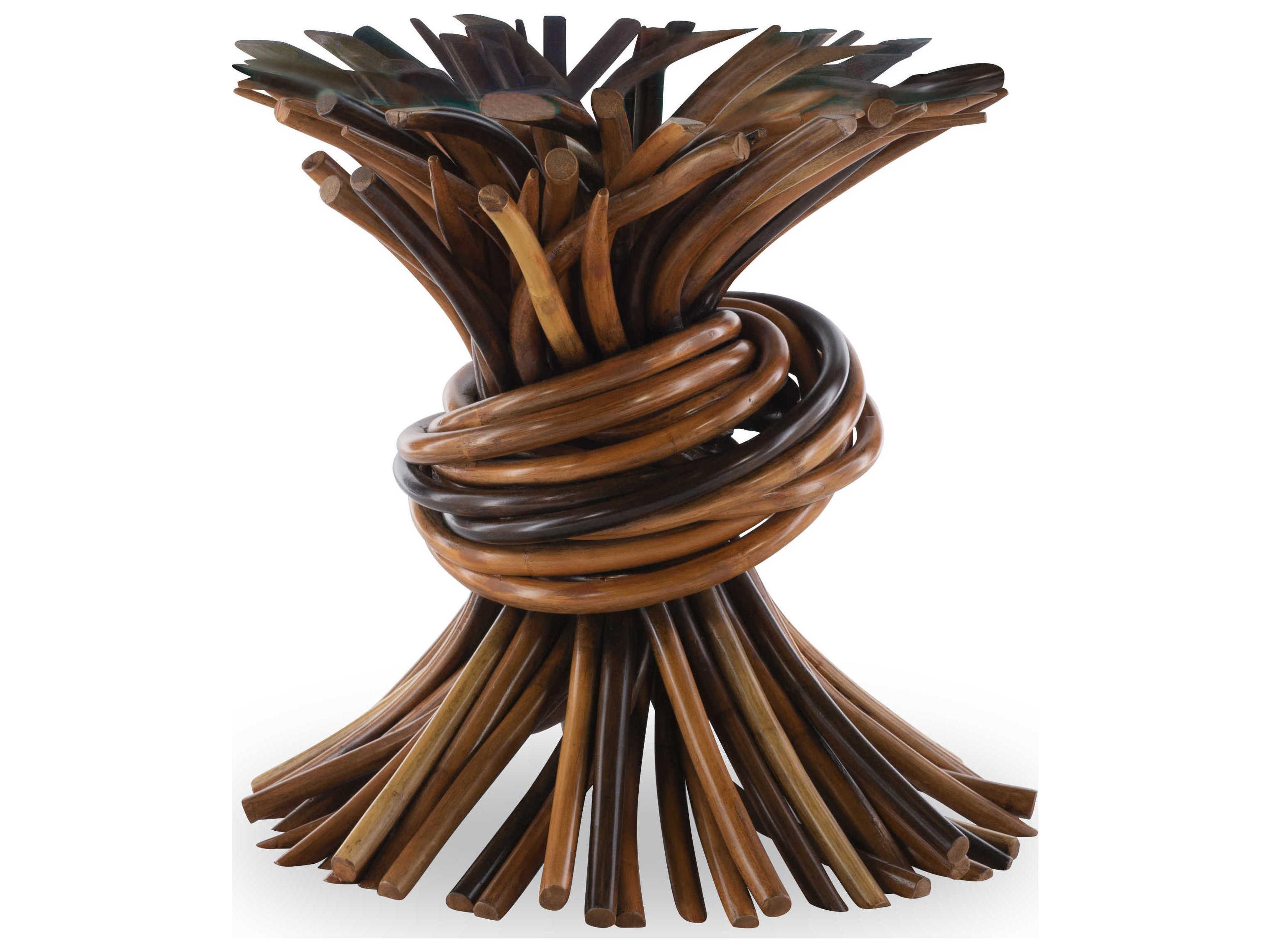 Century Furniture Curate Round Glass Natural End Table