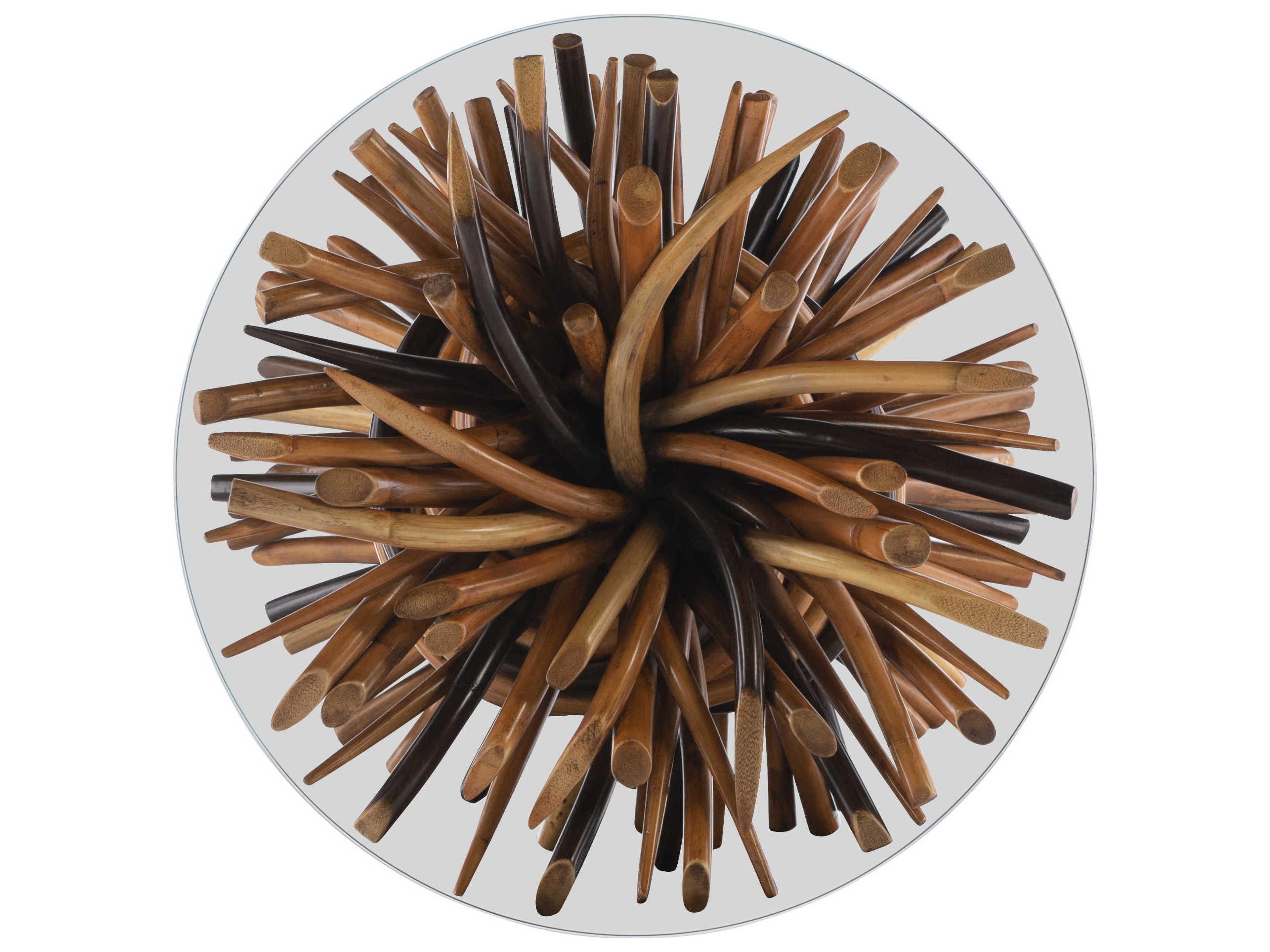 Century Furniture Curate Round Glass Natural End Table