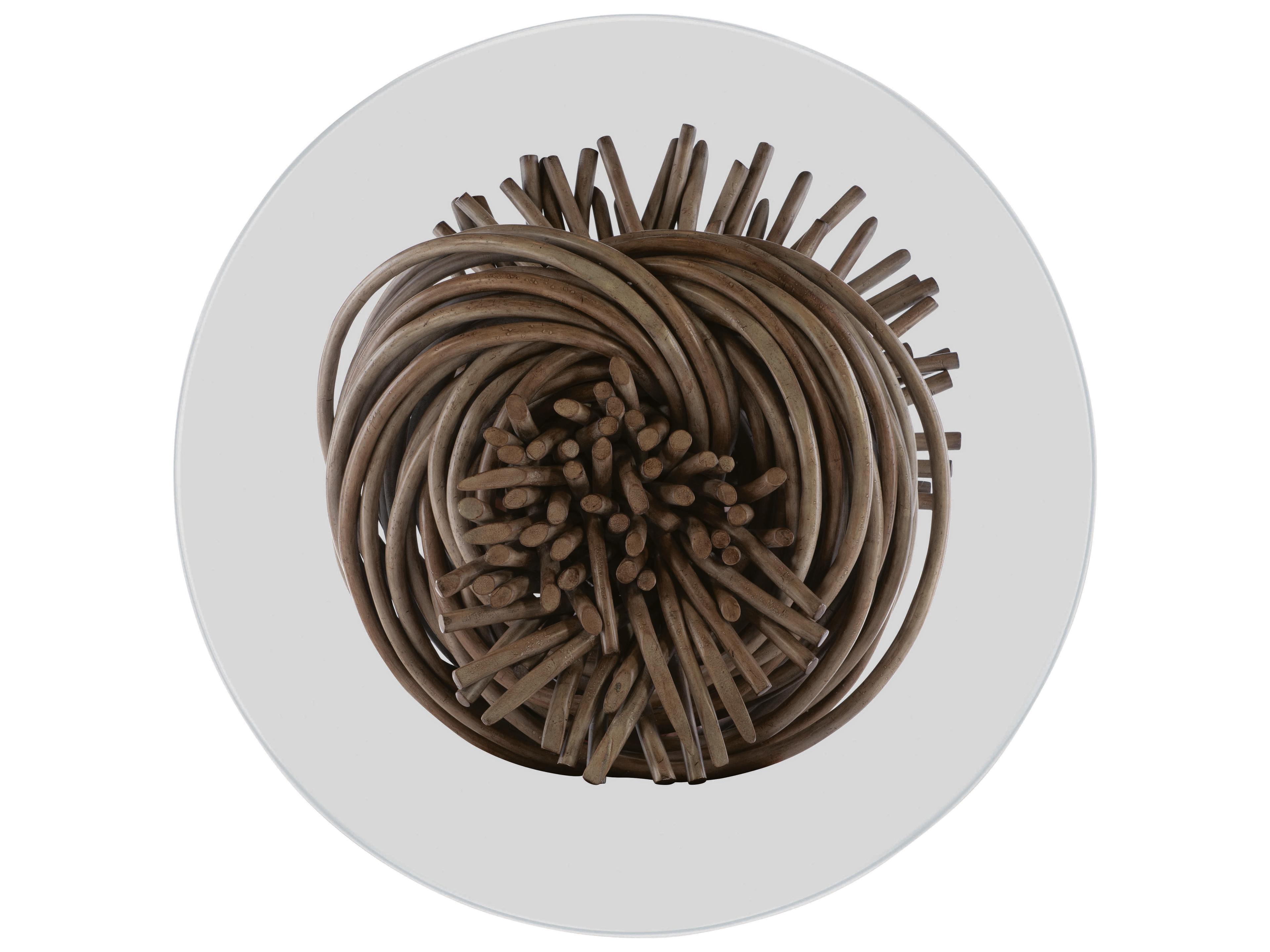 Century Furniture Curate Round Glass Grey Coffee Table