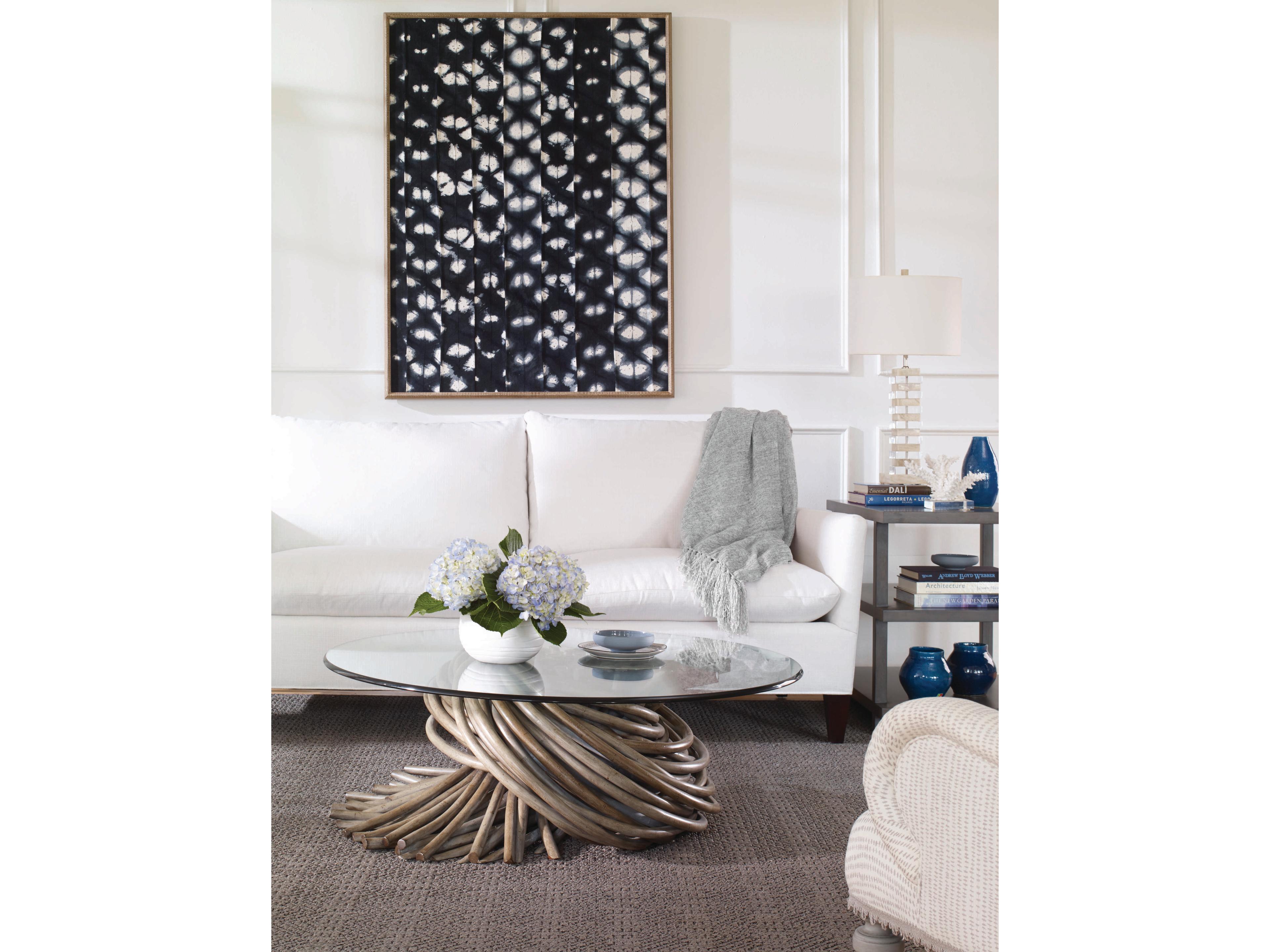 Century Furniture Curate Round Glass Grey Coffee Table