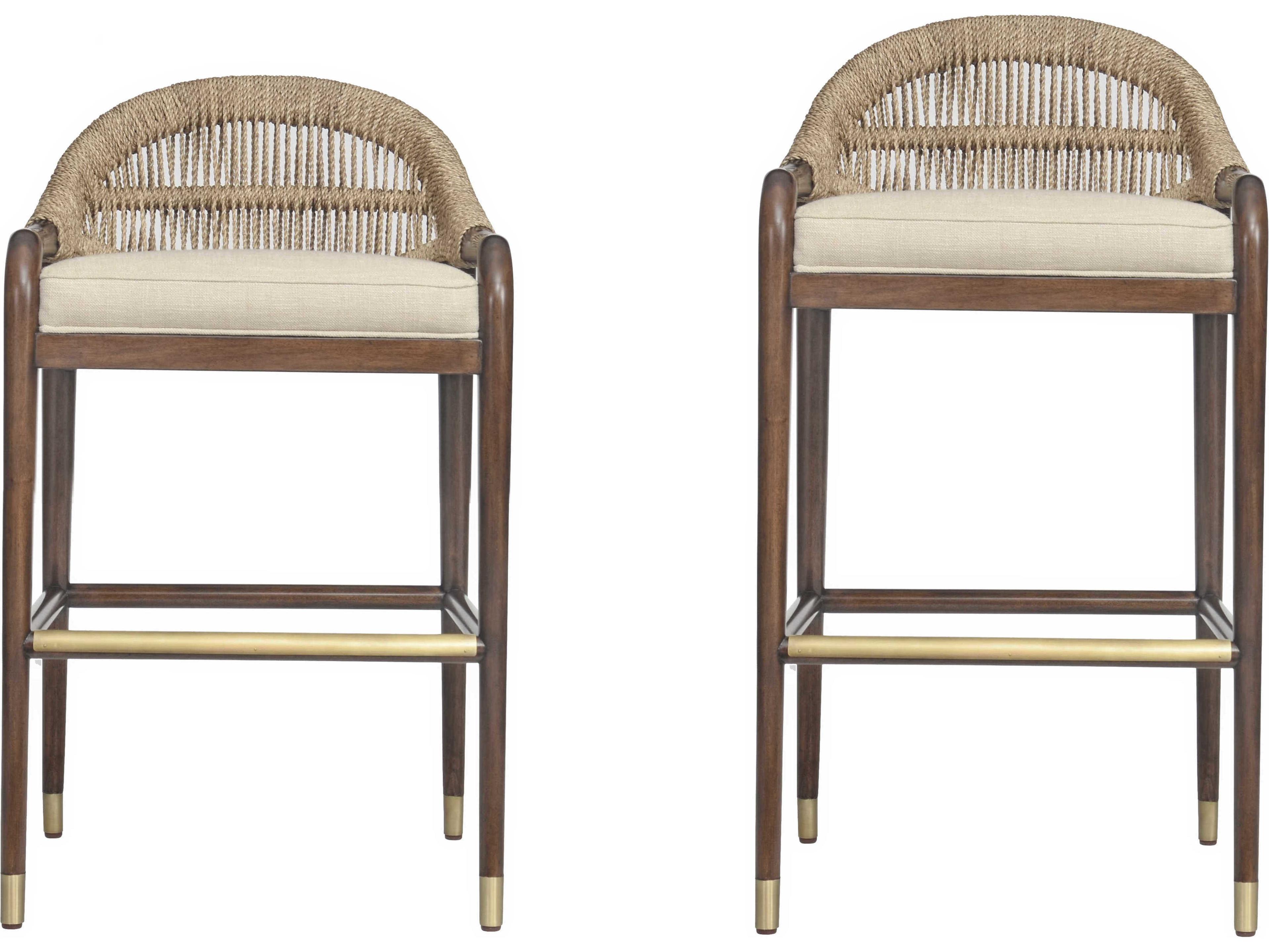 Century Furniture Curate Upholstered Mahogany Wood Bar Stool