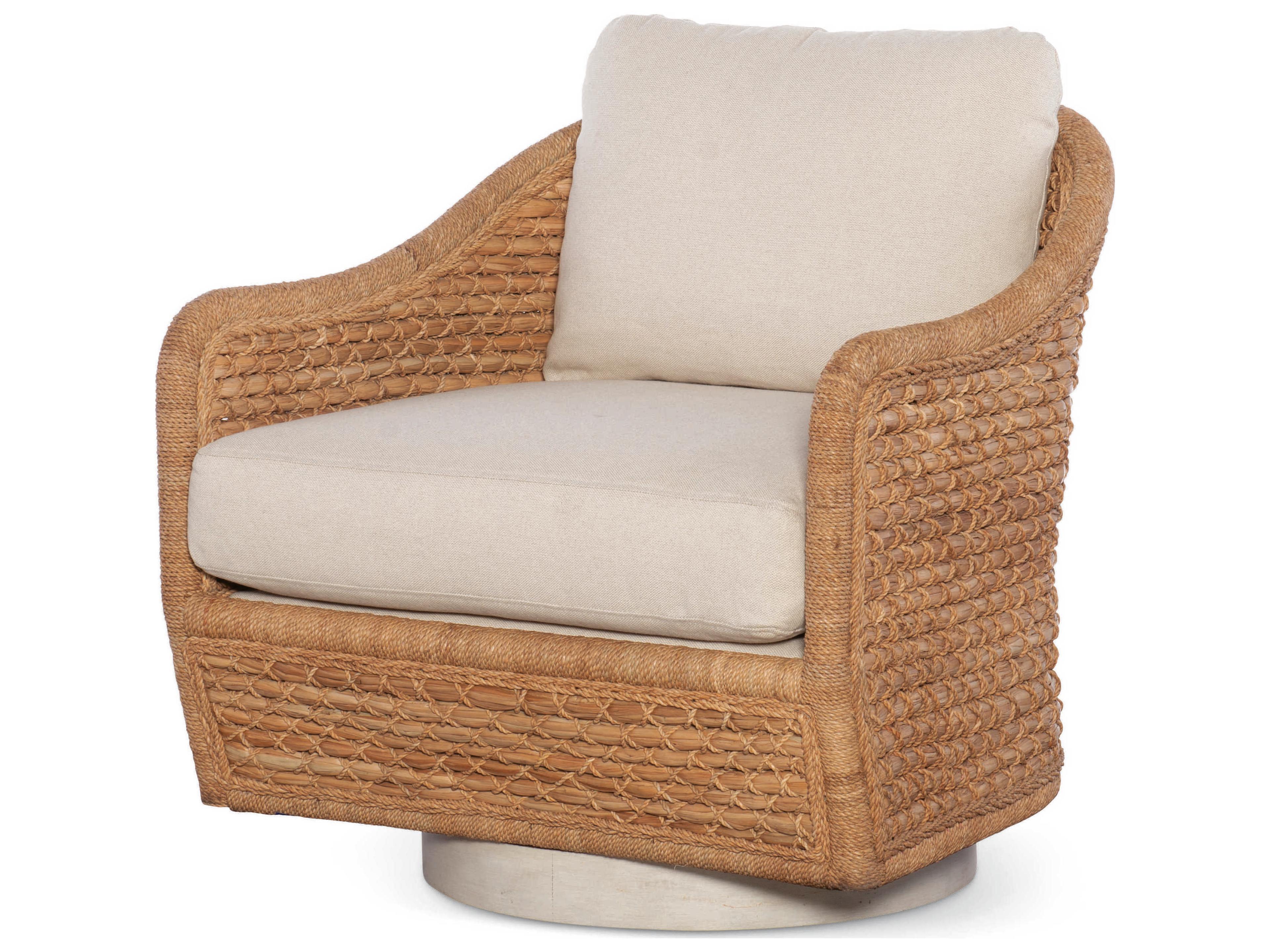Curate Swivel Brown Fabric Accent Chair