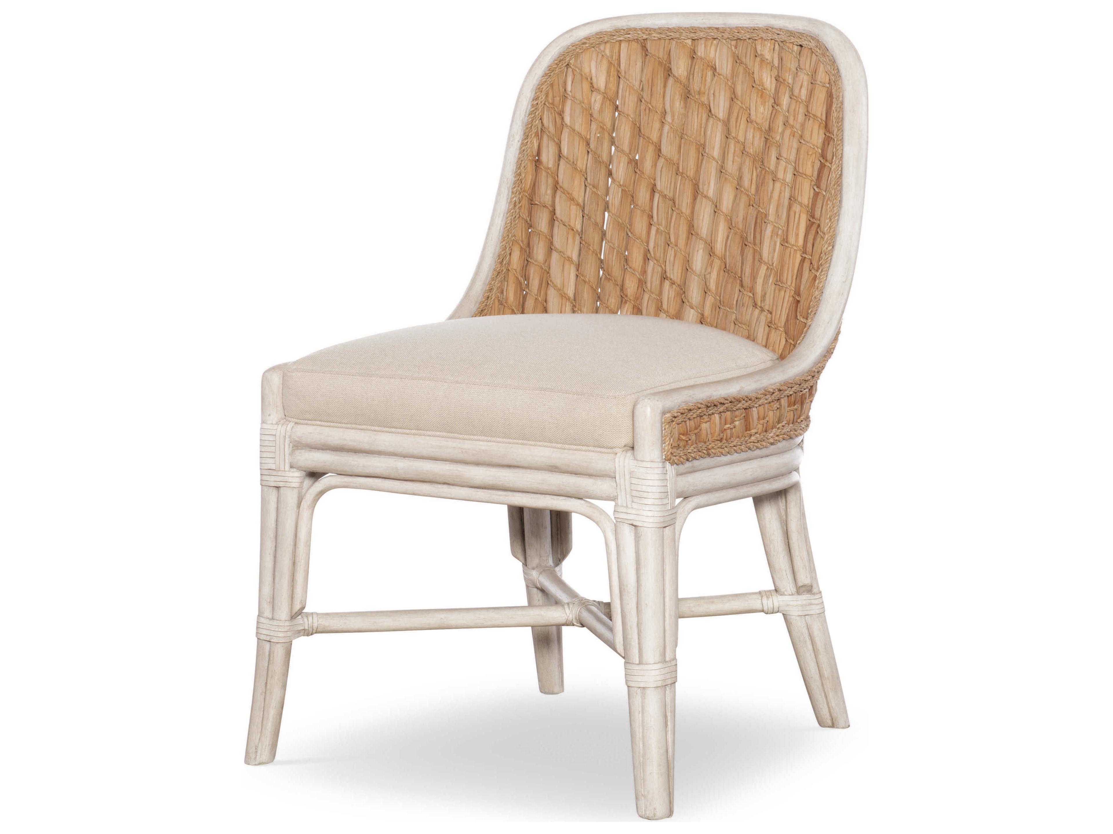Curate Rattan White Upholstered Side Dining Chair