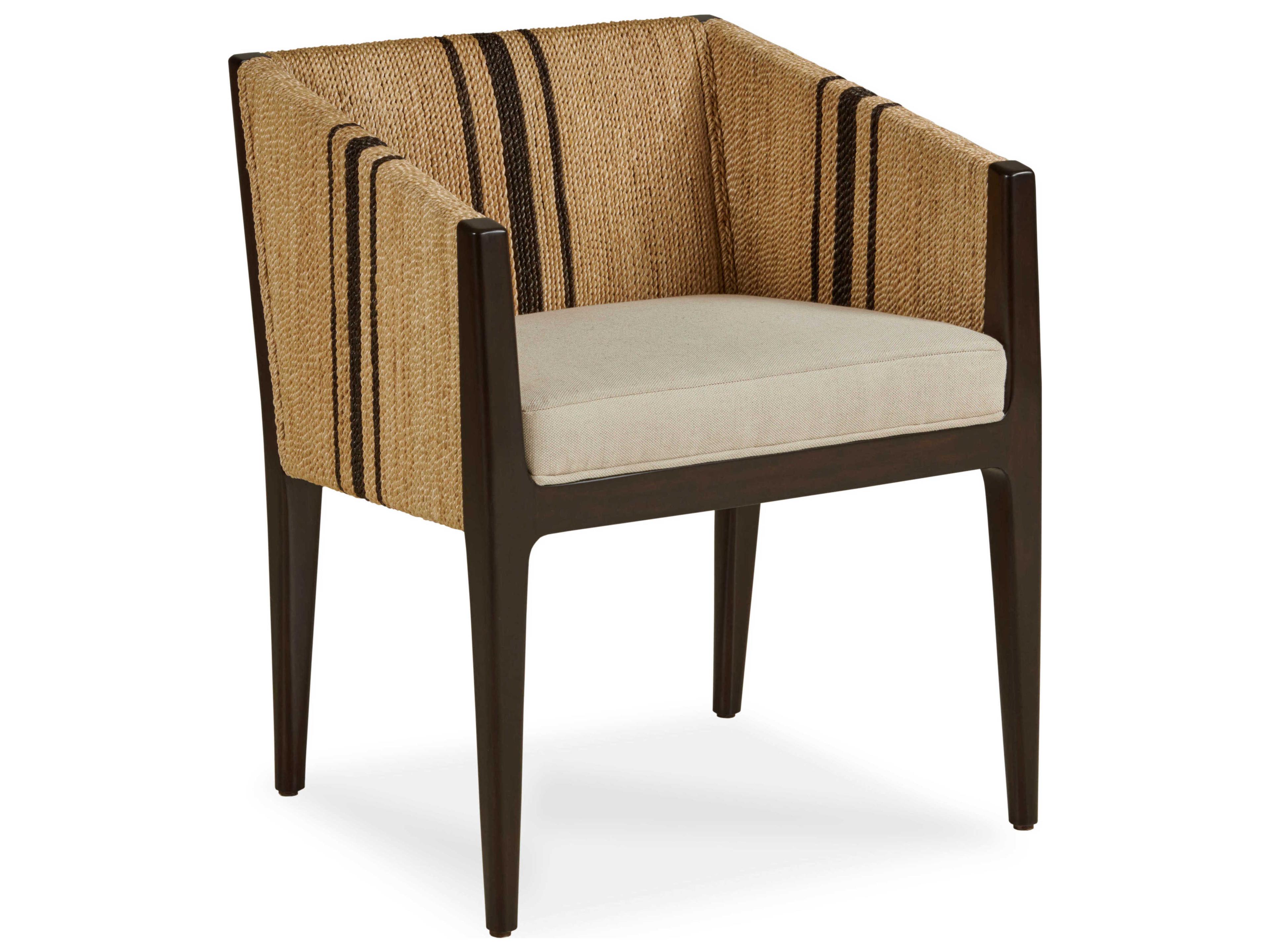 Curate Mahogany Wood Black Upholstered Arm Dining Chair