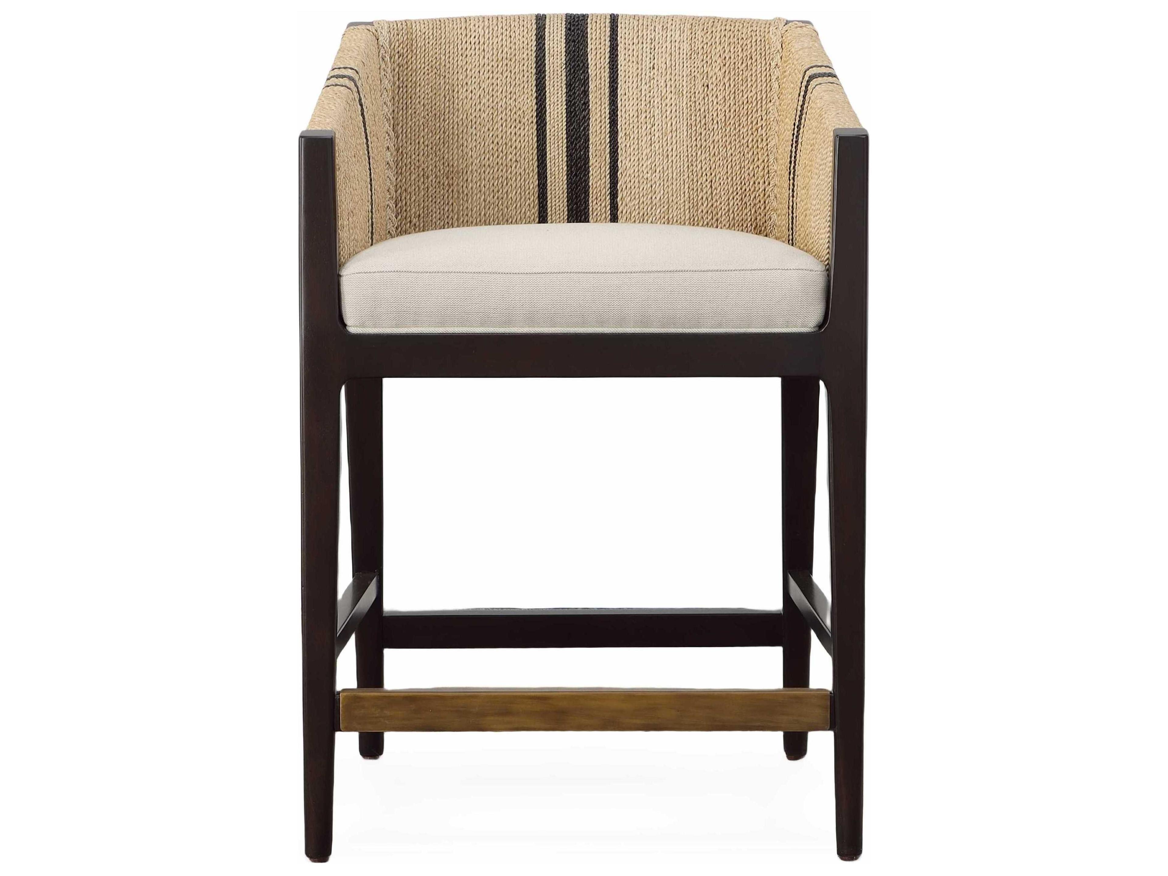 Century Furniture Curate Upholstered Mahogany Wood Counter Stool