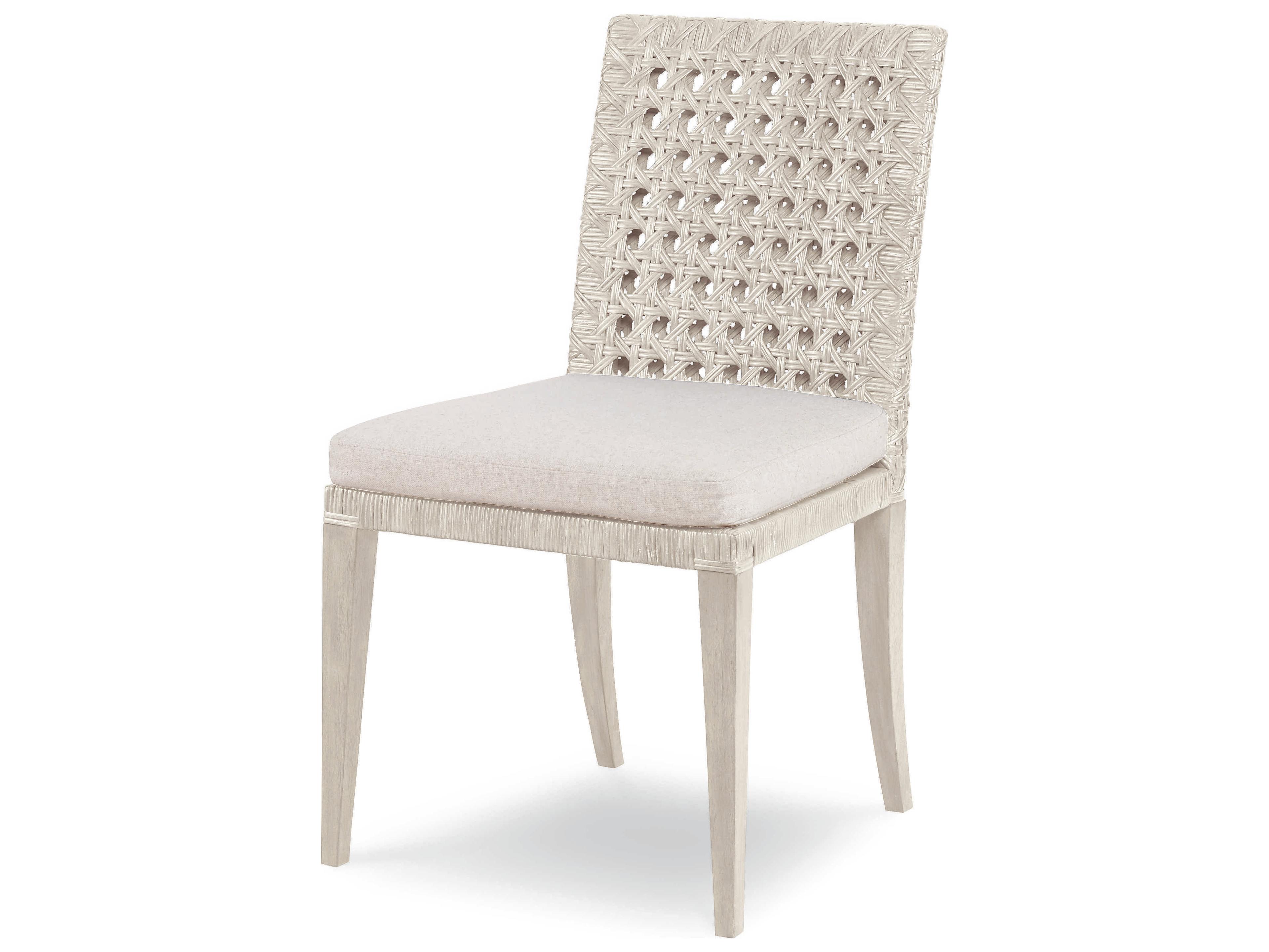 Curate Mahogany Wood White Upholstered Side Dining Chair