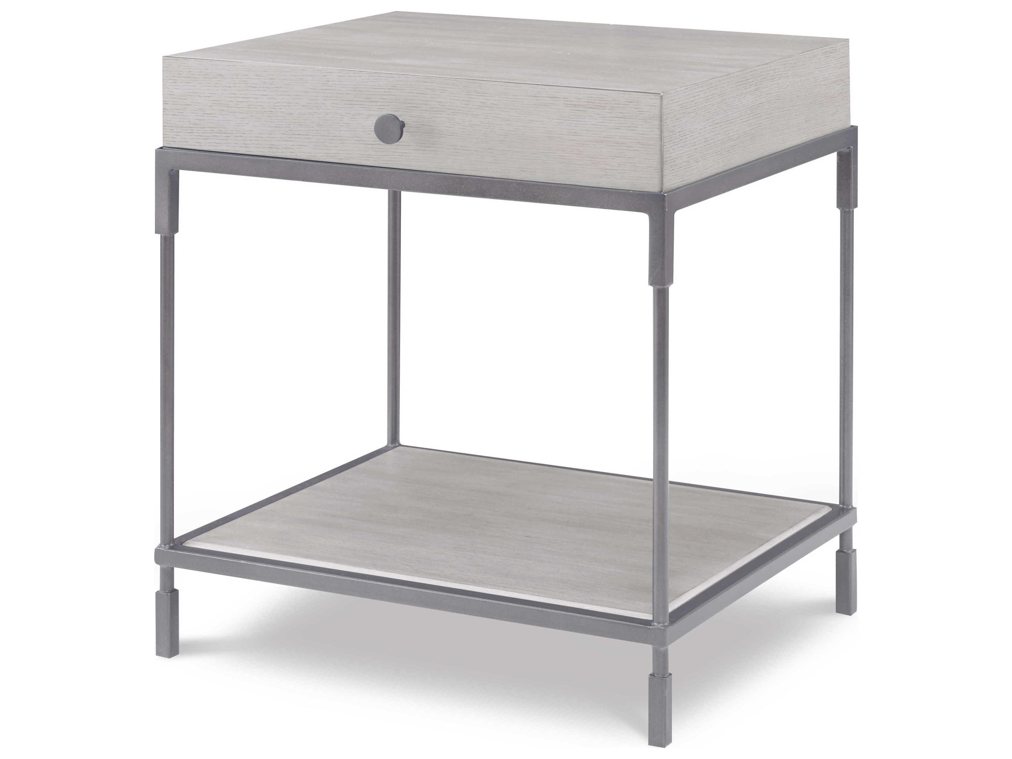 Century Furniture Curate Rectangular Wood Peninsula Pewter End Table