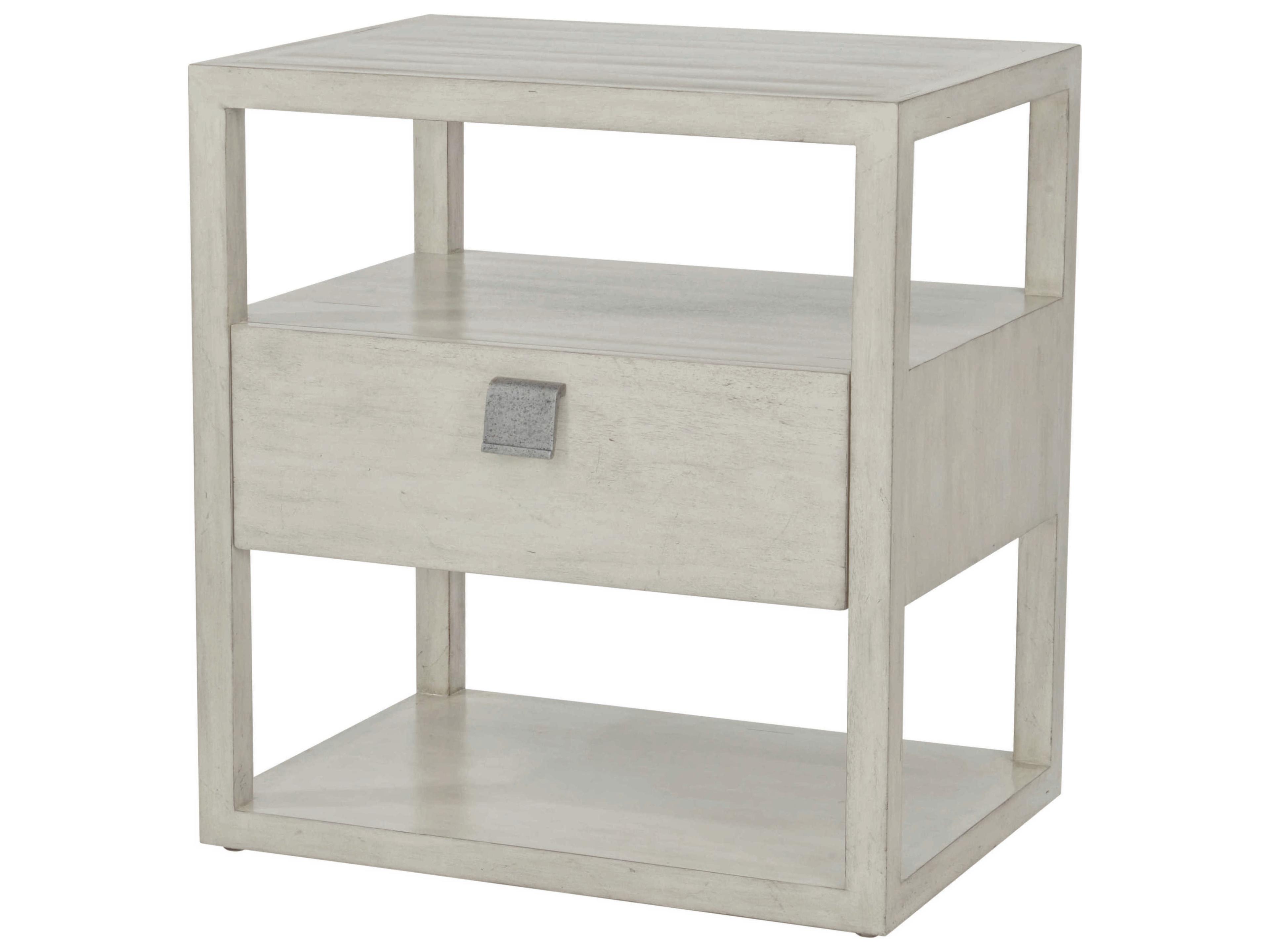 Century Furniture Curate 1-Drawer White Mahogany Wood Nightstand