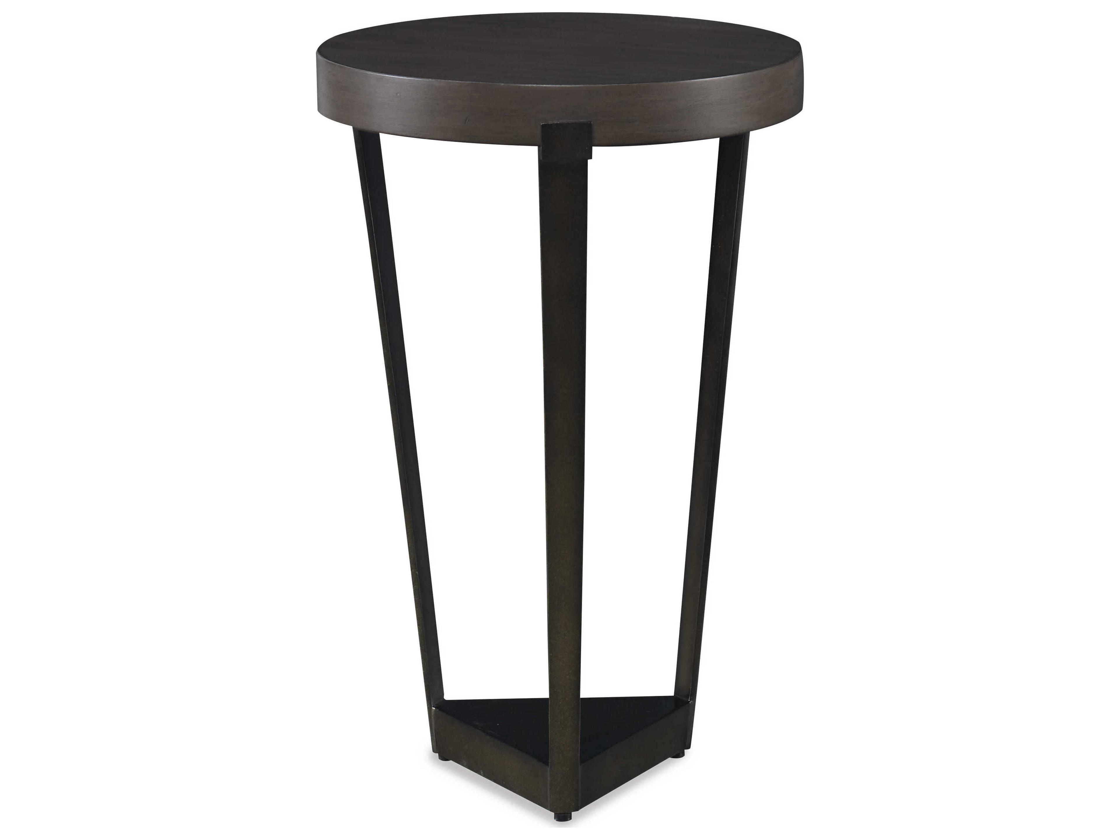 Curate Round Wood Mink Bronze End Table