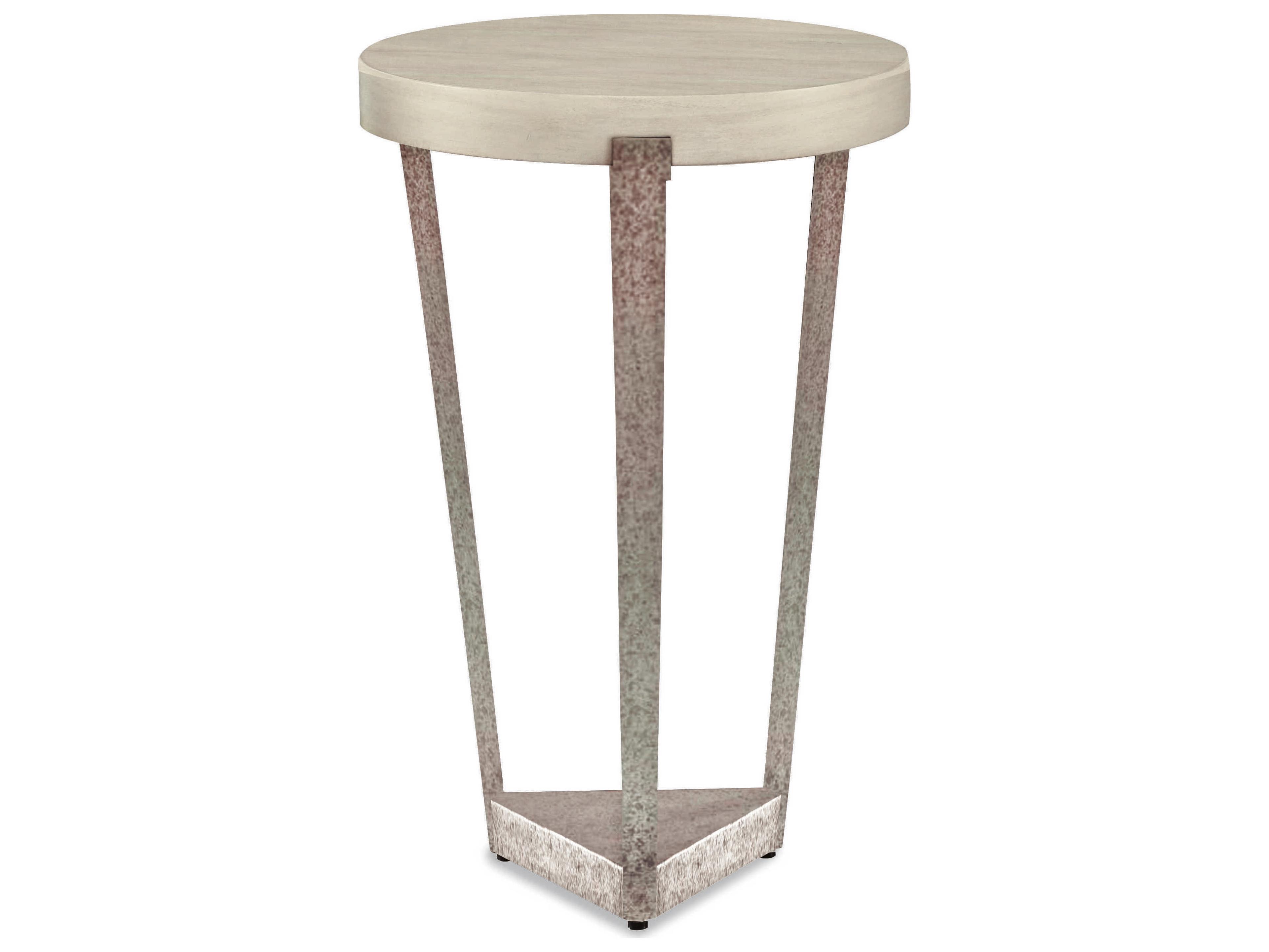 Century Furniture Curate Round Wood Peninsula Pewter End Table