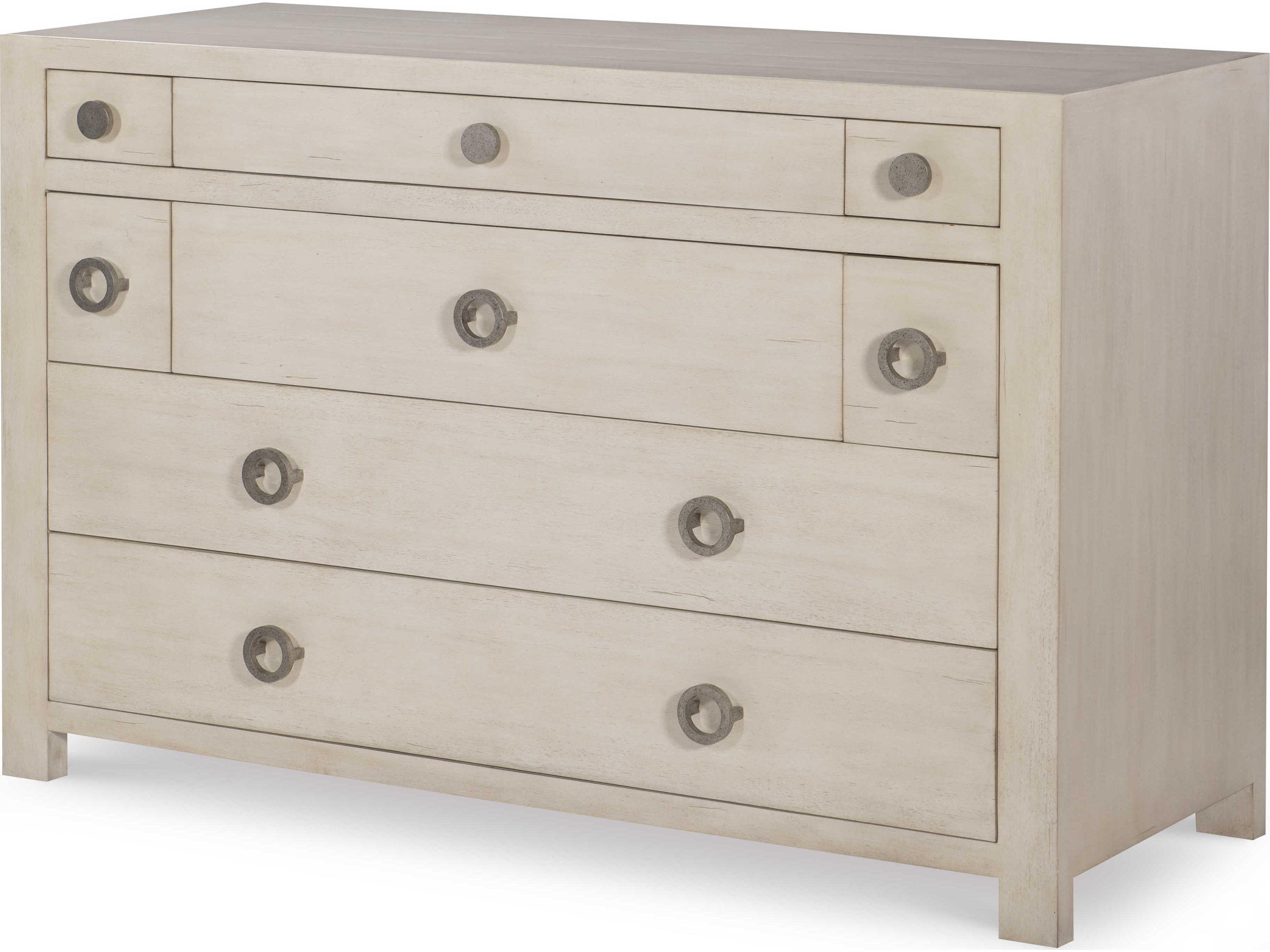 Curate 8-Drawers White Mahogany Wood Dresser