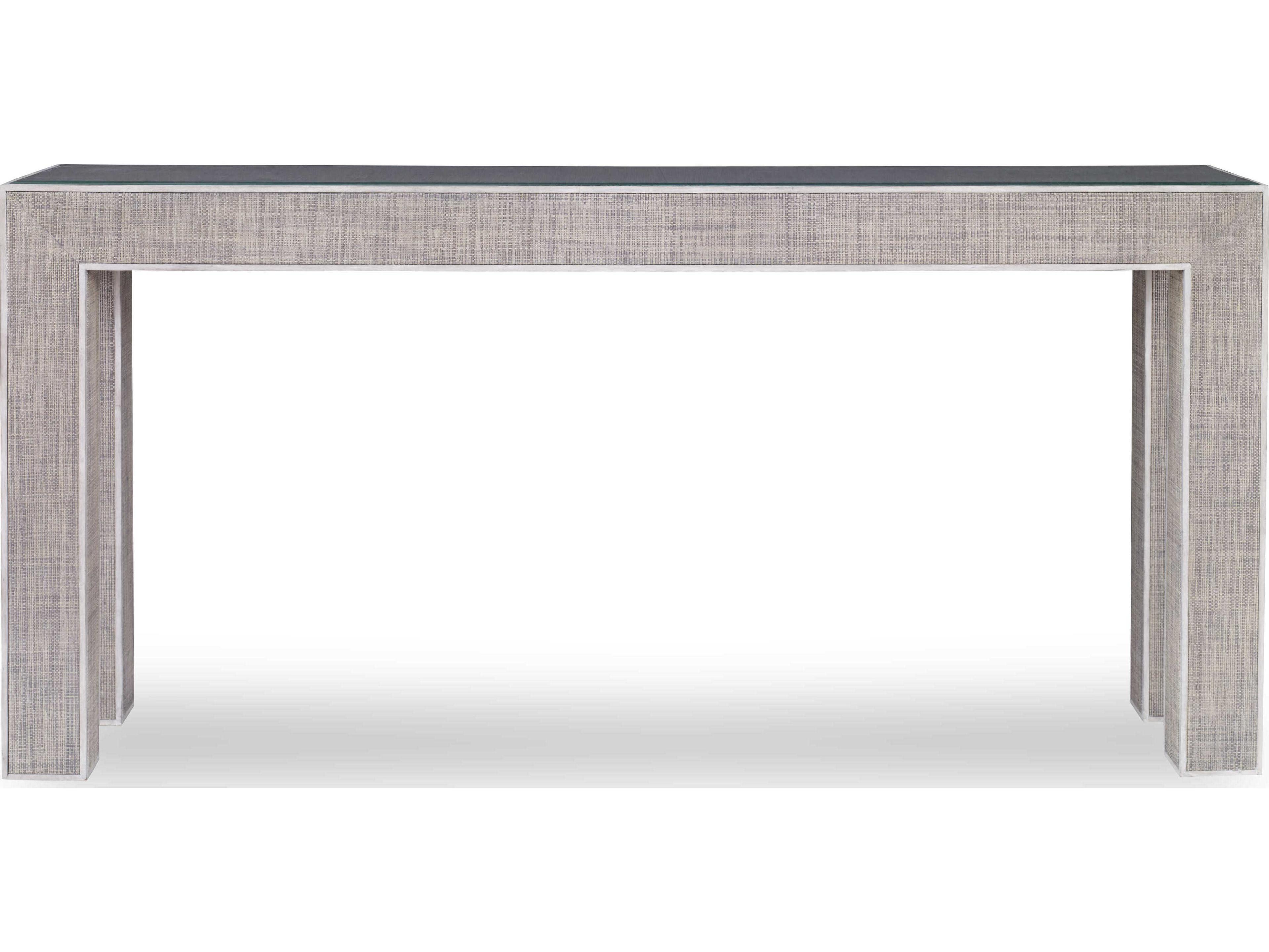 Century Furniture Curate Rectangular Glass French Grey Peninsula Console Table